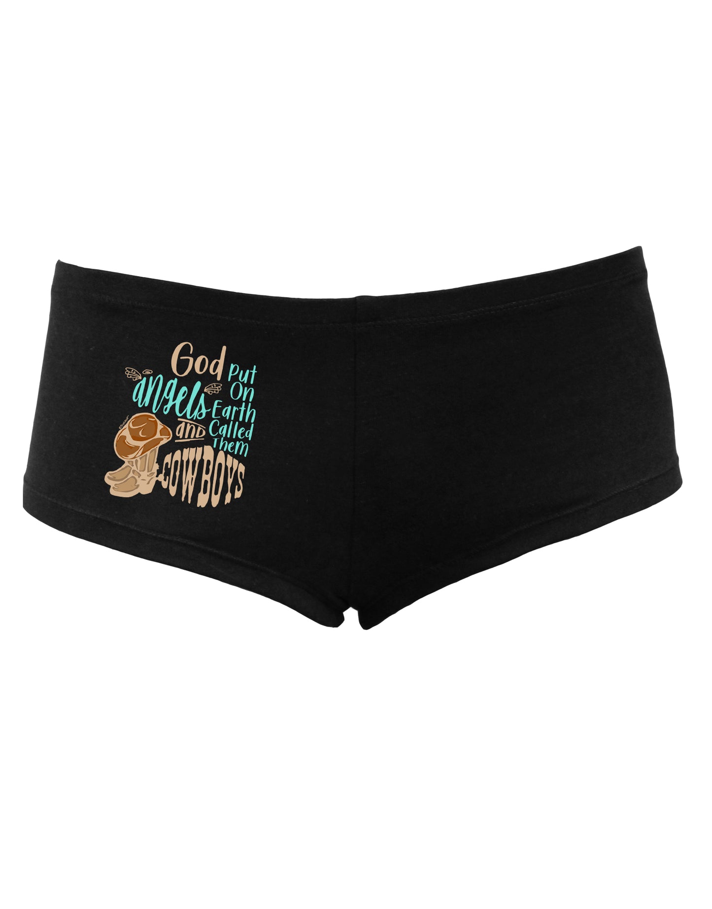TooLoud God put Angels on Earth and called them Cowboys Womens Boyshorts-Boyshorts-TooLoud-Black-Small-Davson Sales