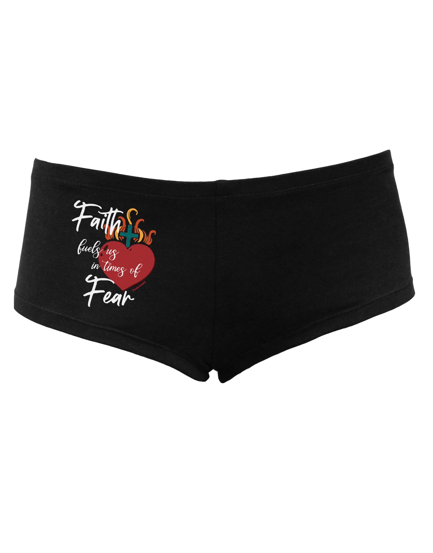 TooLoud Faith Fuels us in Times of Fear Womens Boyshorts-Boyshorts-TooLoud-Black-Small-Davson Sales