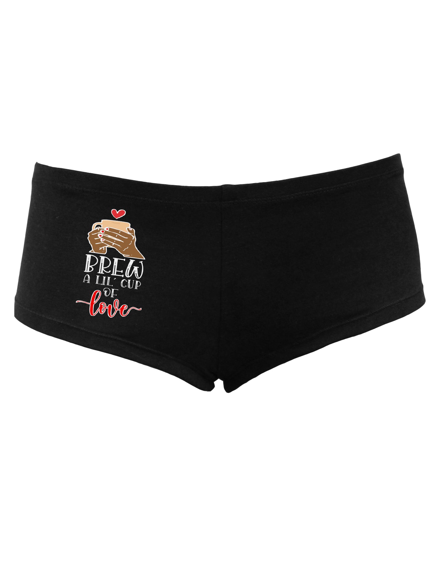 TooLoud Brew a lil cup of love Womens Boyshorts-Boyshorts-TooLoud-Black-Small-Davson Sales