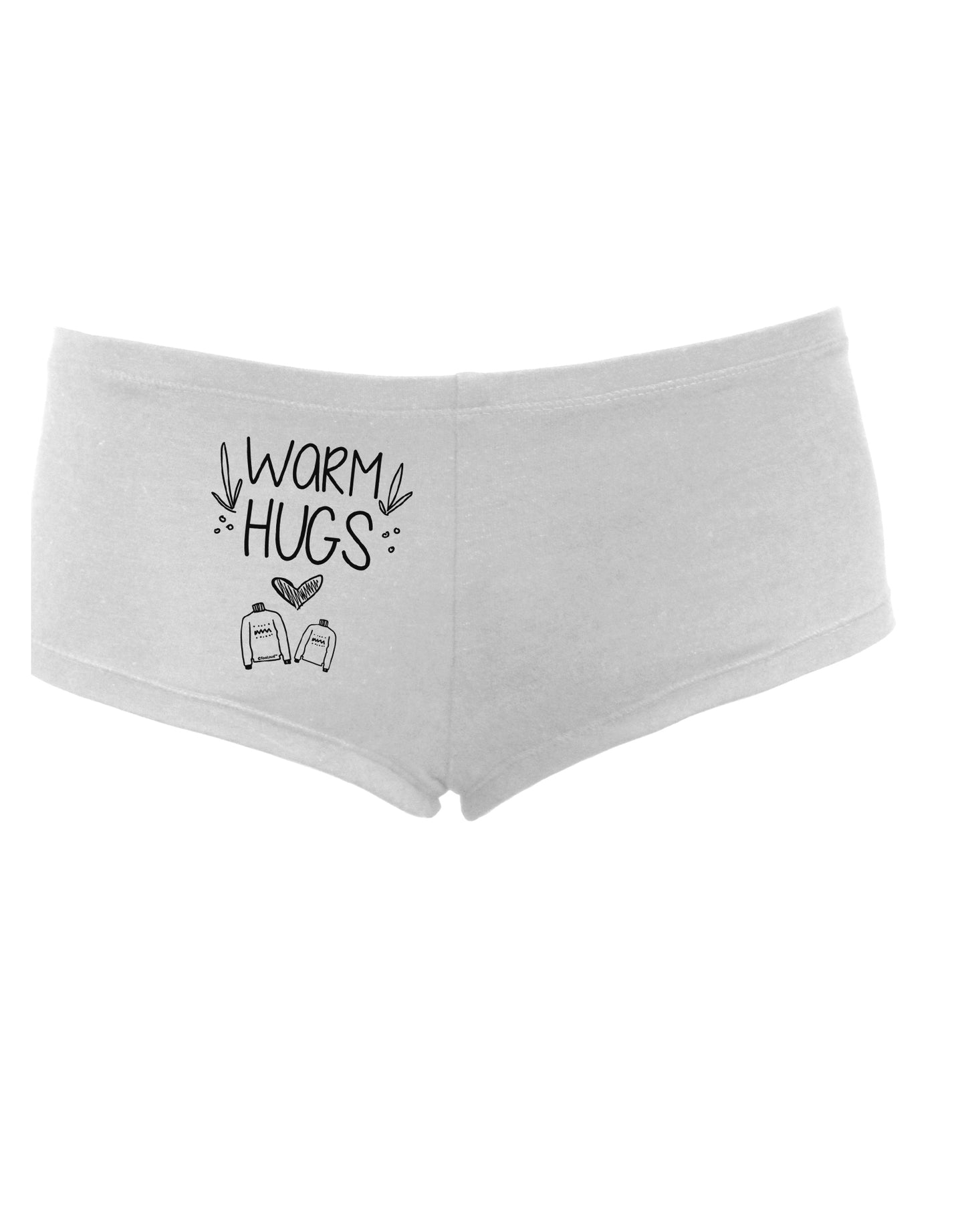 TooLoud Warm Hugs Womens Boyshorts-Boyshorts-TooLoud-White-Small-Davson Sales