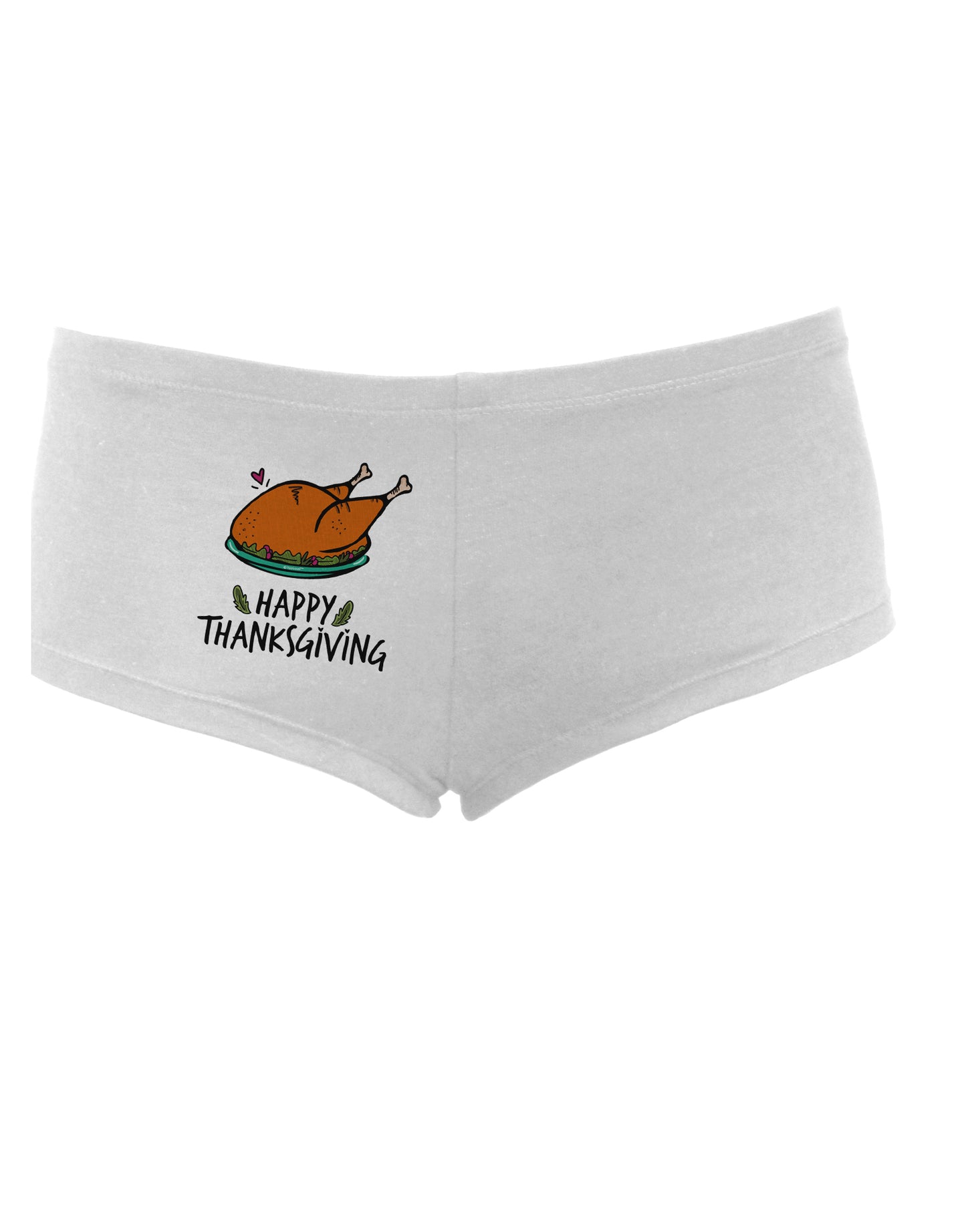 TooLoud Happy Thanksgiving Womens Boyshorts-Boyshorts-TooLoud-White-Small-Davson Sales