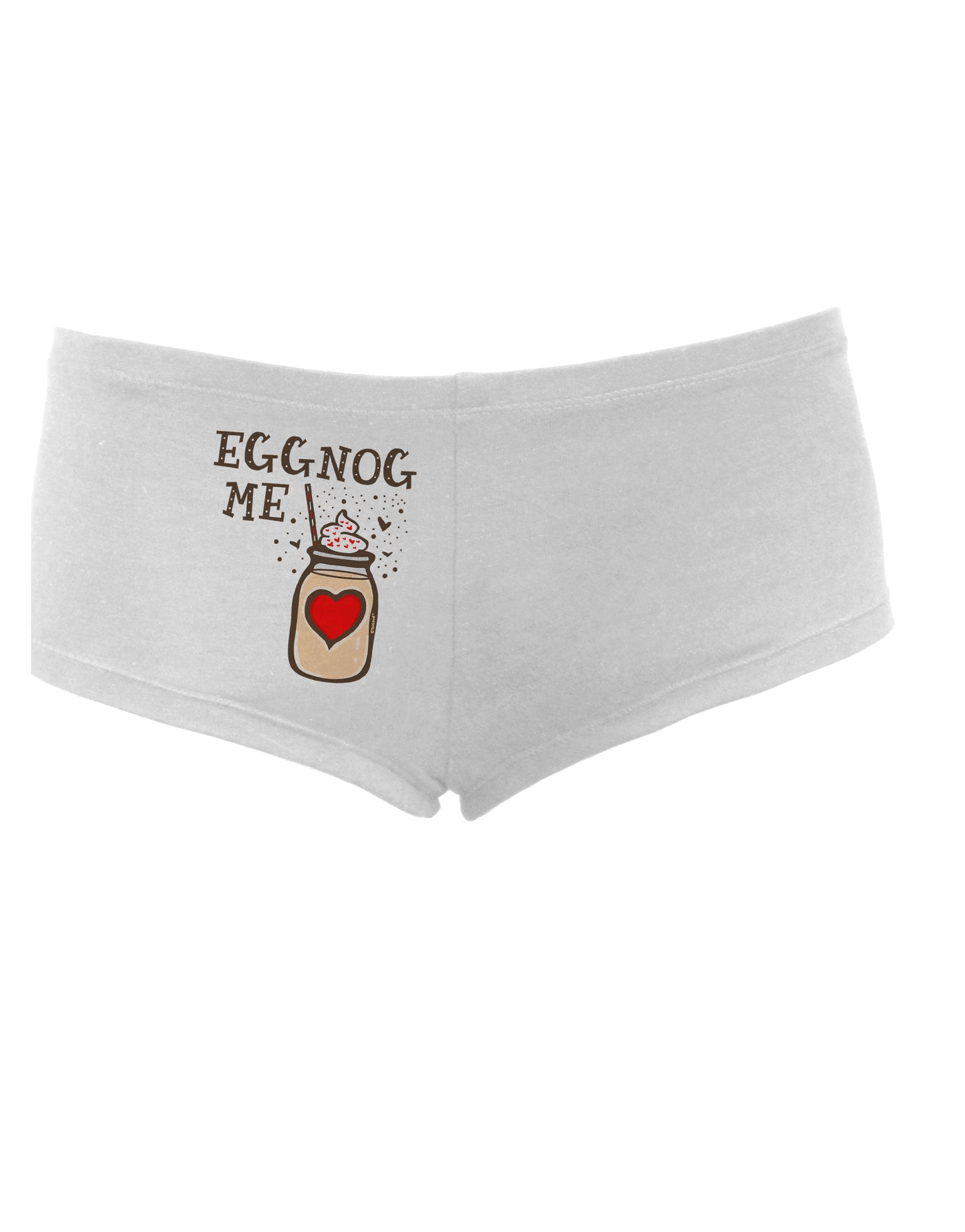 TooLoud Eggnog Me Womens Boyshorts-Boyshorts-TooLoud-White-Small-Davson Sales