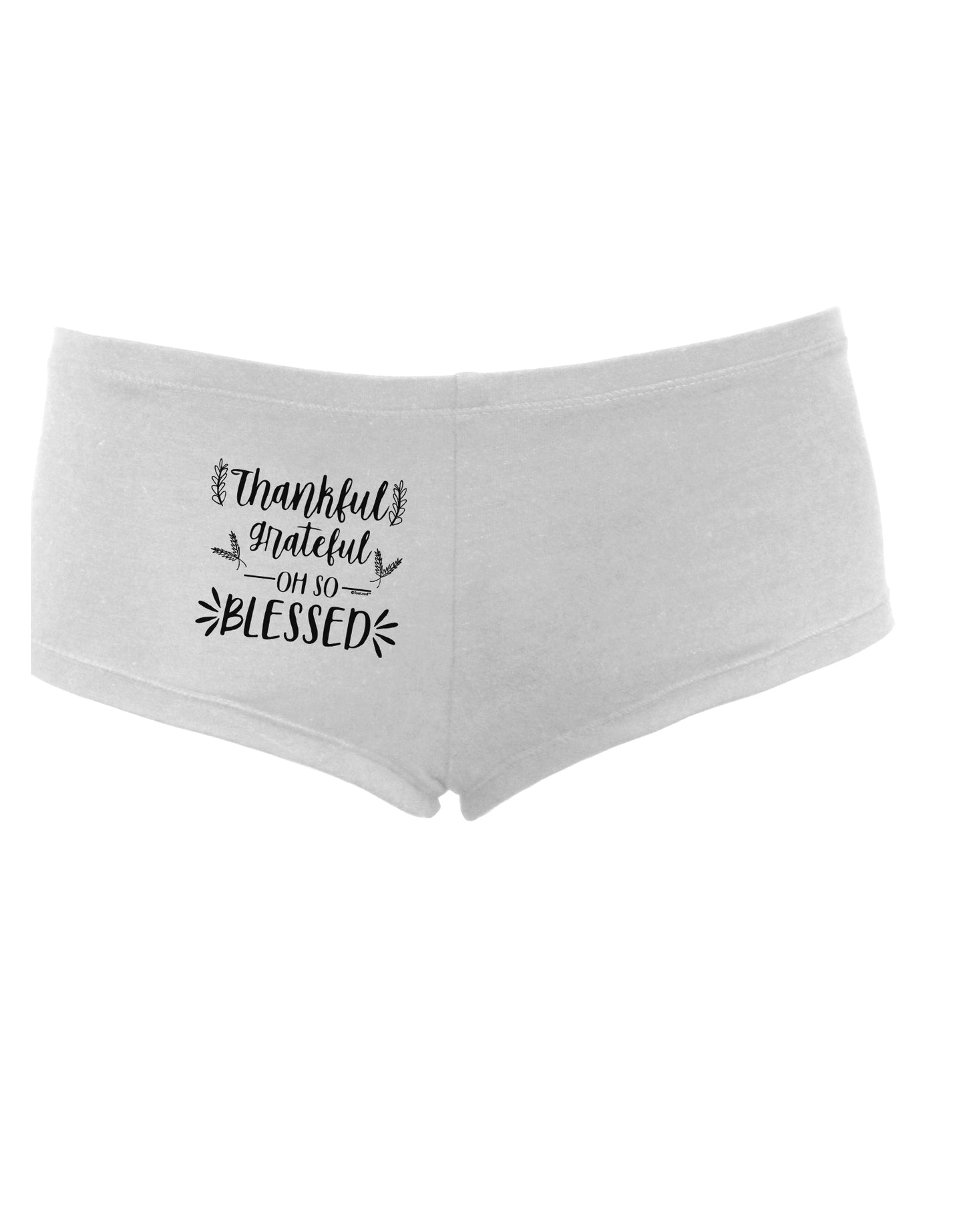 TooLoud Thankful grateful oh so blessed Womens Boyshorts-Boyshorts-TooLoud-White-Small-Davson Sales