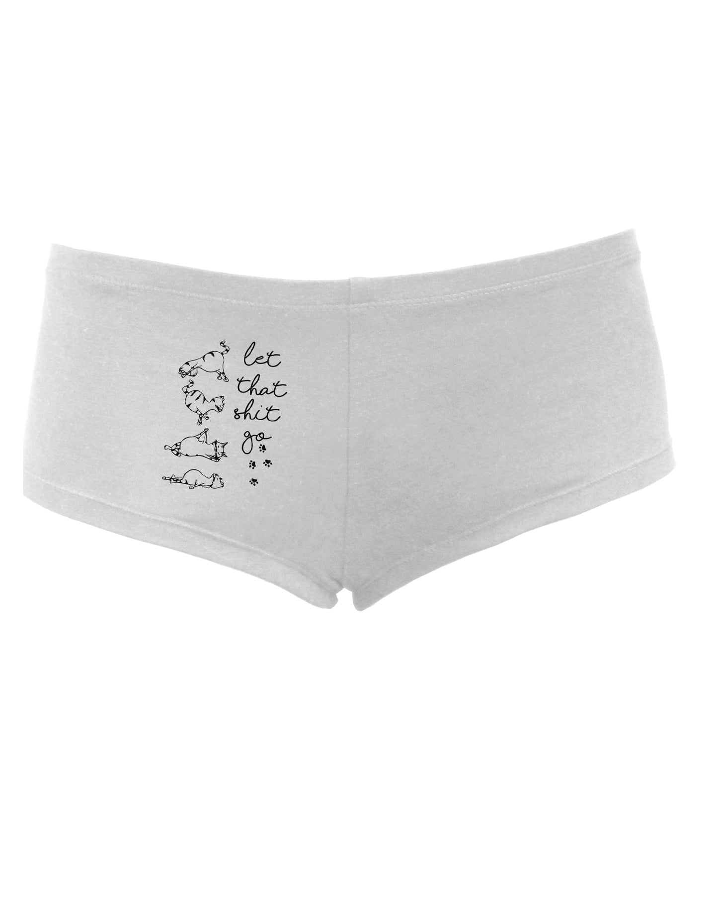 TooLoud Let That Shit Go Cat Yoga Womens Boyshorts-Boyshorts-TooLoud-White-Small-Davson Sales