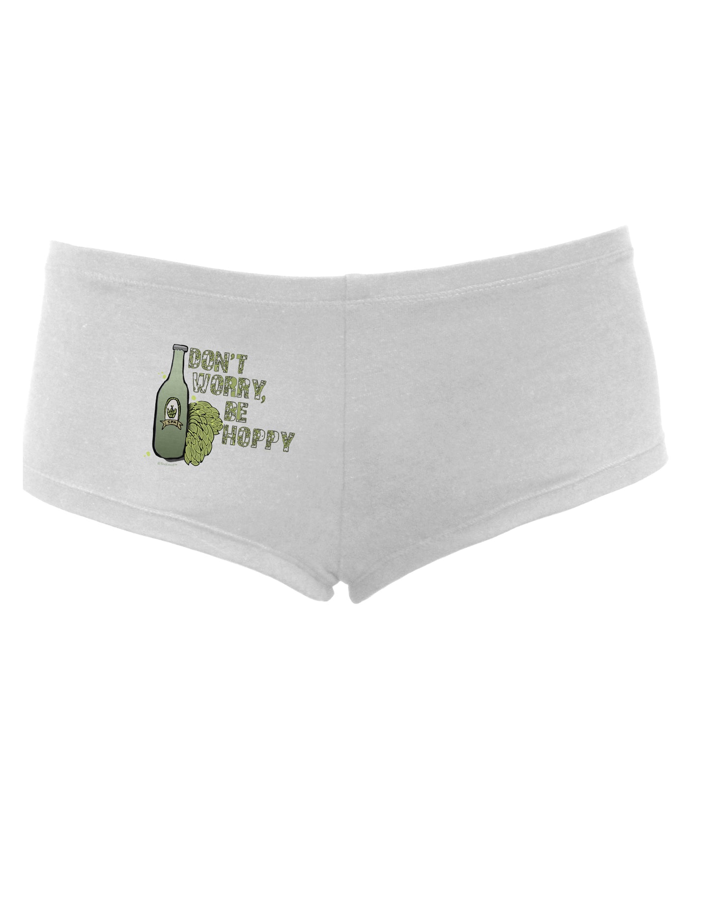 TooLoud Don't Worry Be Hoppy Womens Boyshorts-Boyshorts-TooLoud-White-Small-Davson Sales