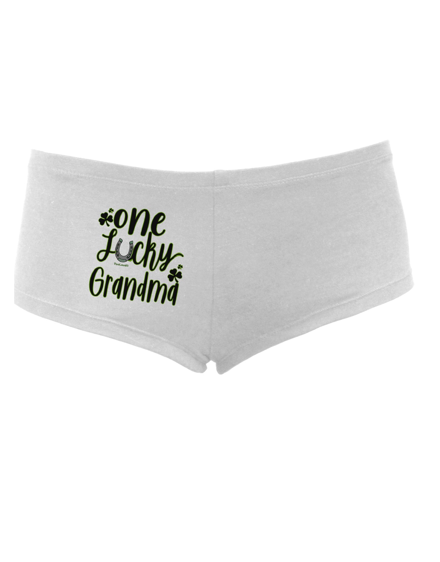 TooLoud One Lucky Grandma Shamrock Womens Boyshorts-Boyshorts-TooLoud-White-Small-Davson Sales