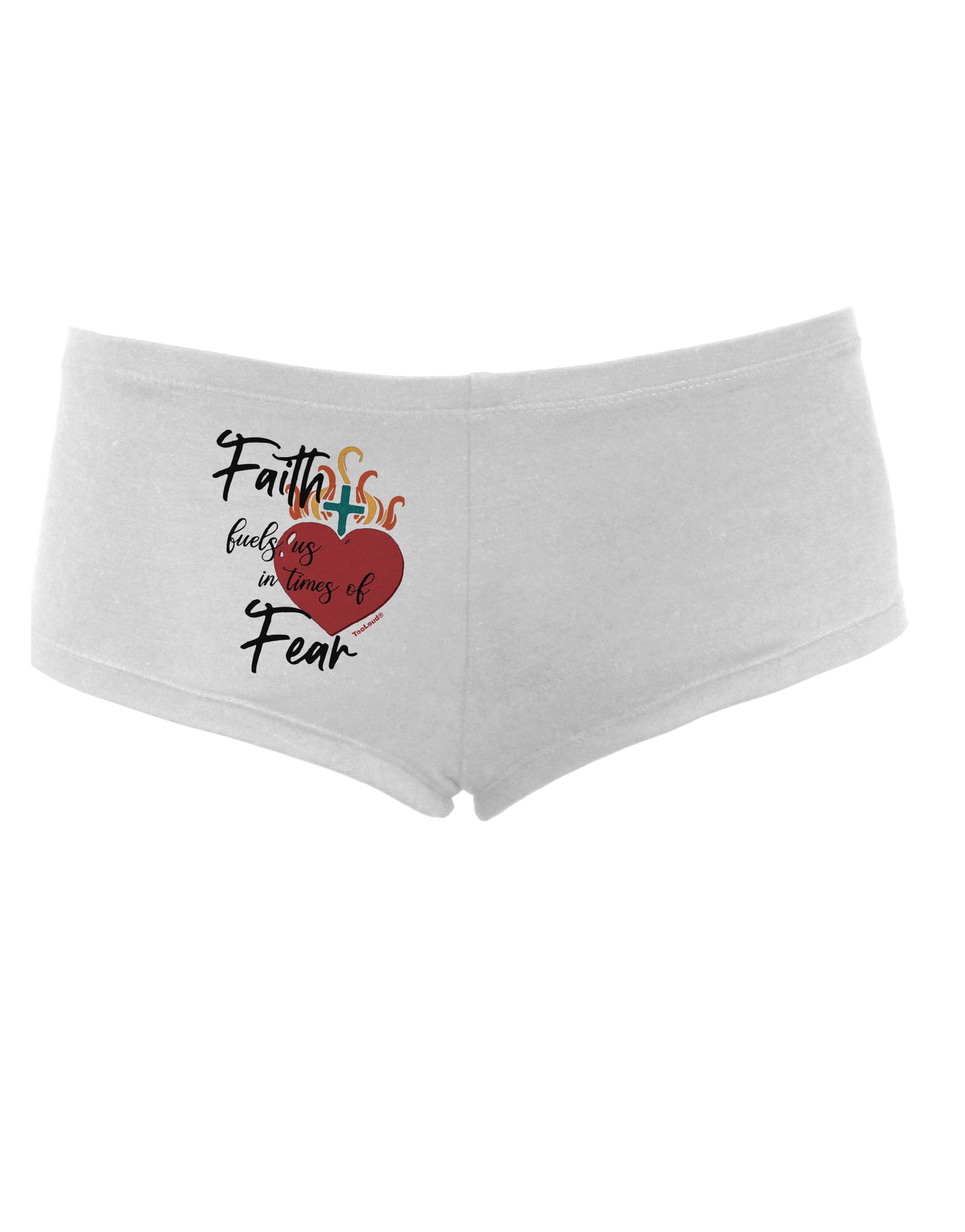 TooLoud Faith Fuels us in Times of Fear Womens Boyshorts-Boyshorts-TooLoud-White-Small-Davson Sales