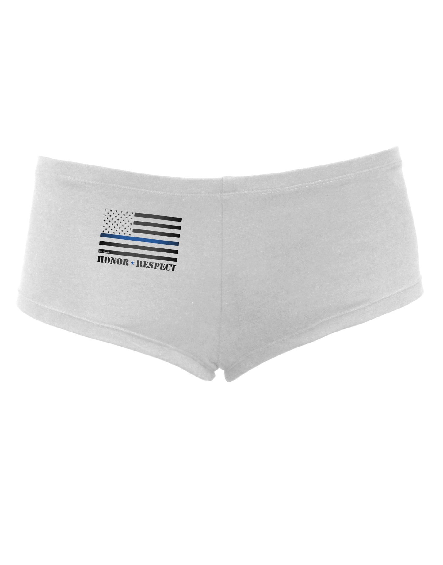 Honor Respect Blue Line Women's Boyshorts-Boyshorts-TooLoud-White-Small-Davson Sales