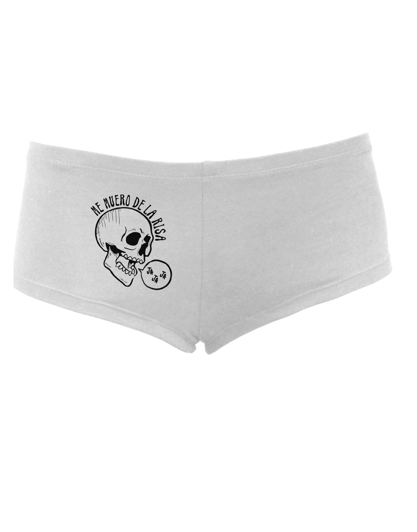TooLoud Me Muero De La Risa Skull Womens Boyshorts-Boyshorts-TooLoud-White-Small-Davson Sales