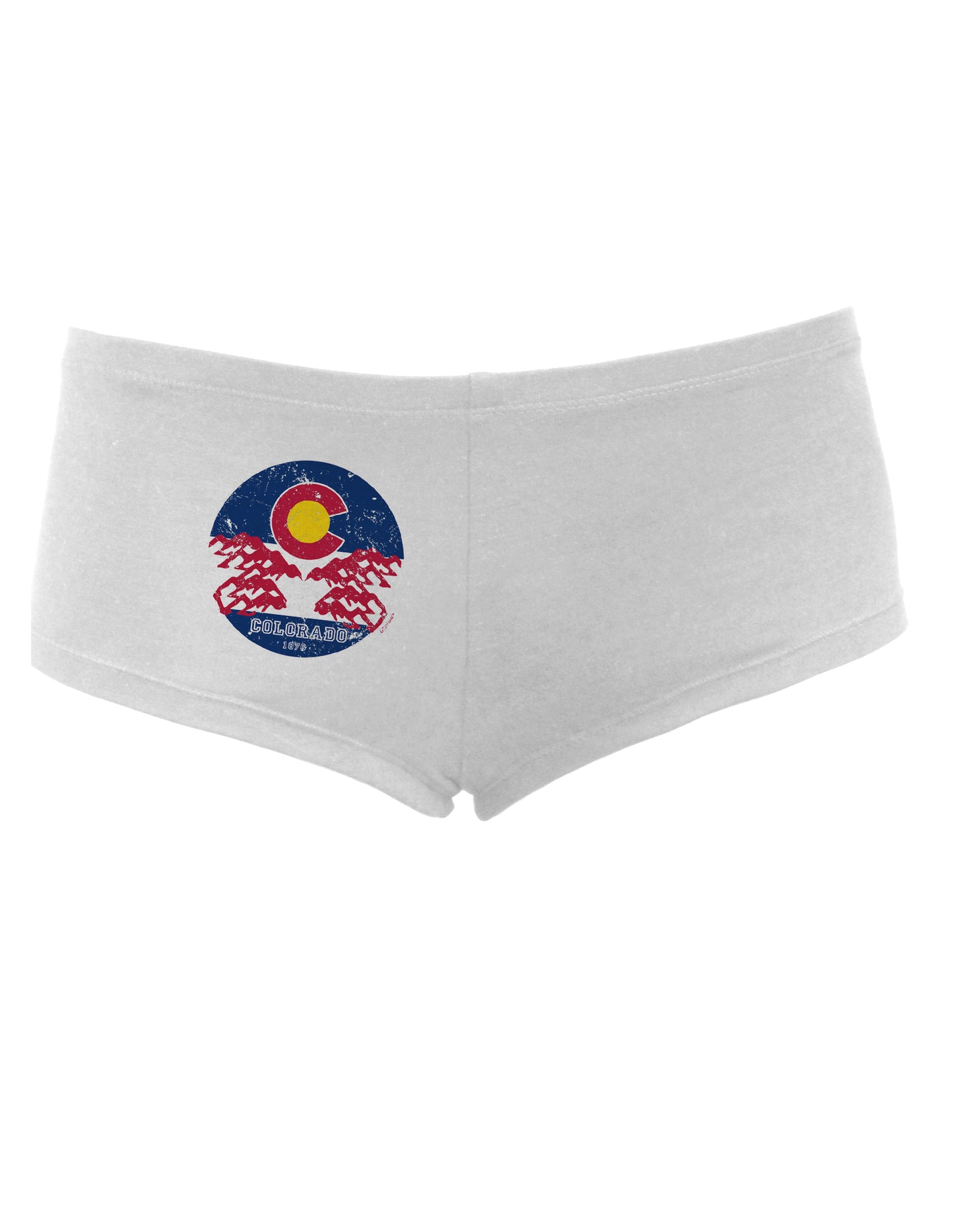 TooLoud Grunge Colorado Rocky Mountain Bighorn Sheep Flag Womens Boyshorts-Boyshorts-TooLoud-White-Small-Davson Sales