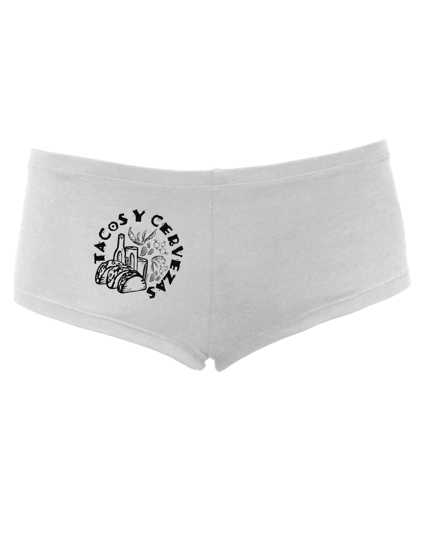 TooLoud Tacos Y Cervezas Womens Boyshorts-Boyshorts-TooLoud-White-Small-Davson Sales