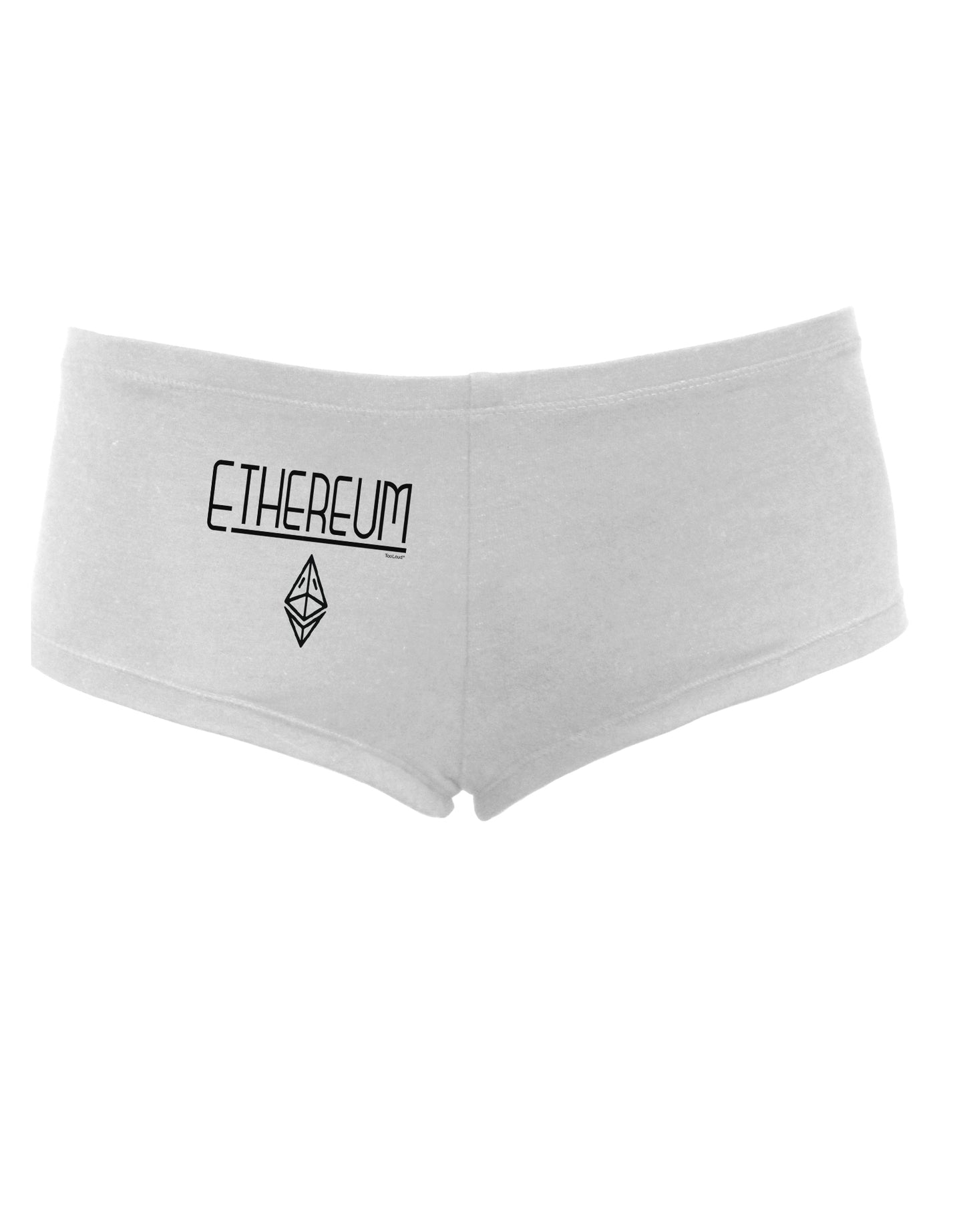 TooLoud Ethereum with logo Womens Boyshorts-Boyshorts-TooLoud-White-Small-Davson Sales