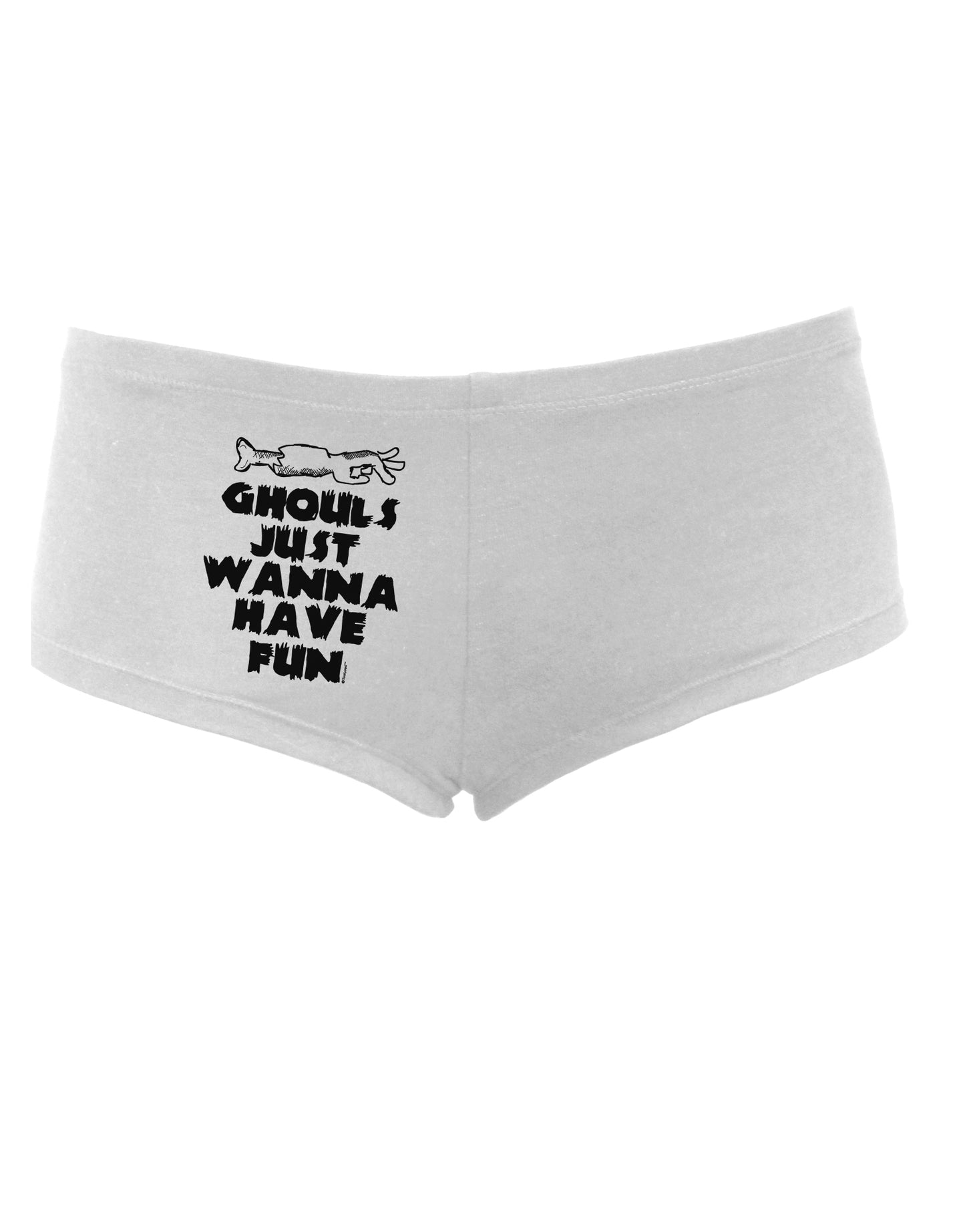 TooLoud Ghouls Just Wanna Have Fun Womens Boyshorts-Boyshorts-TooLoud-White-Small-Davson Sales