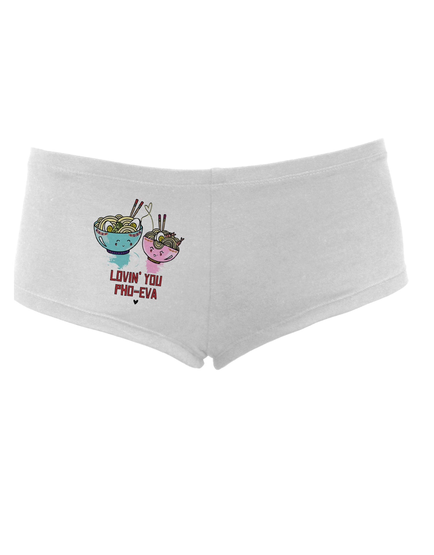 TooLoud Lovin you Pho Eva Womens Boyshorts-Boyshorts-TooLoud-White-Small-Davson Sales