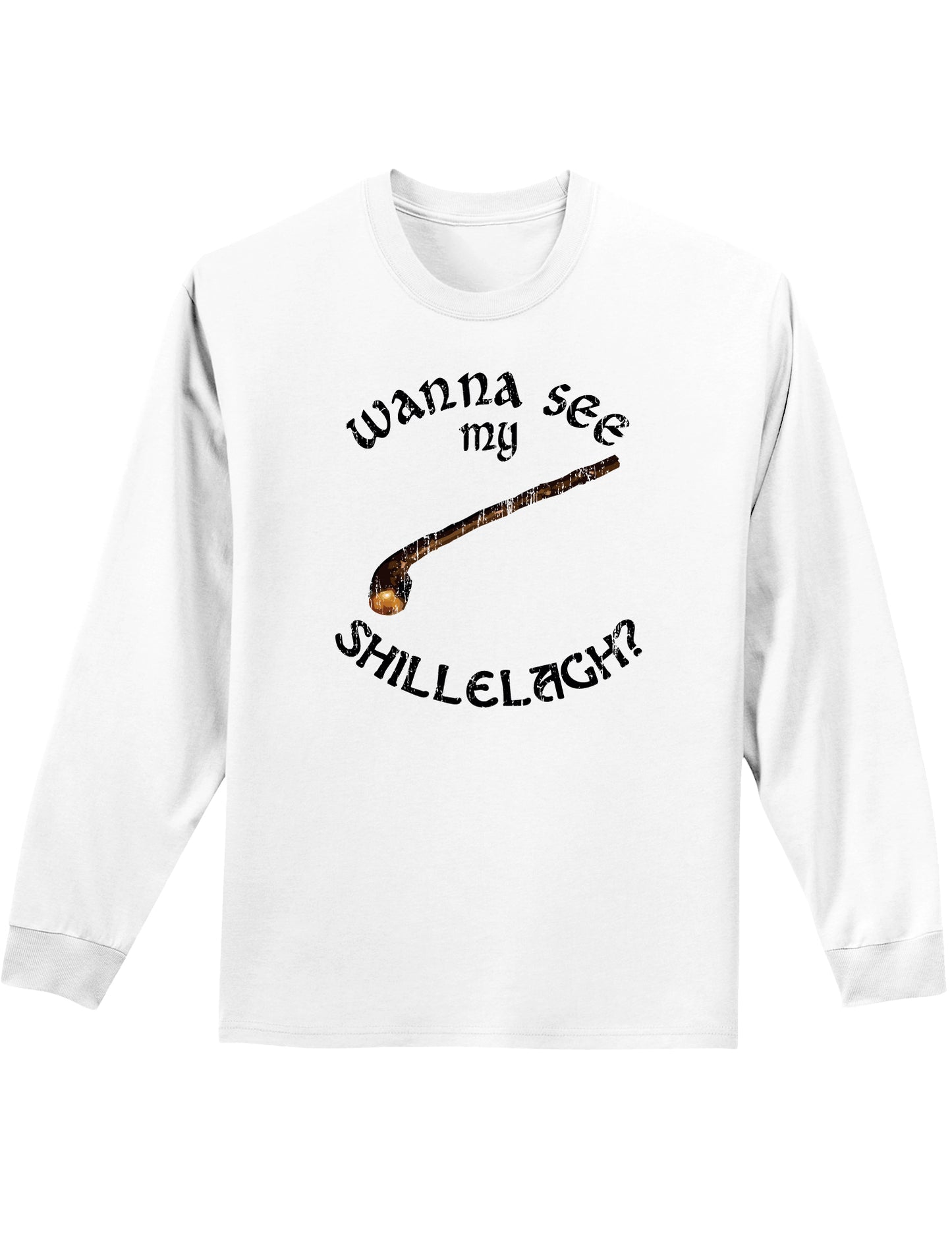 Wanna See My Shillelagh Unisex Long Sleeve Shirt-Long Sleeve Shirt-TooLoud-White-Small-Davson Sales