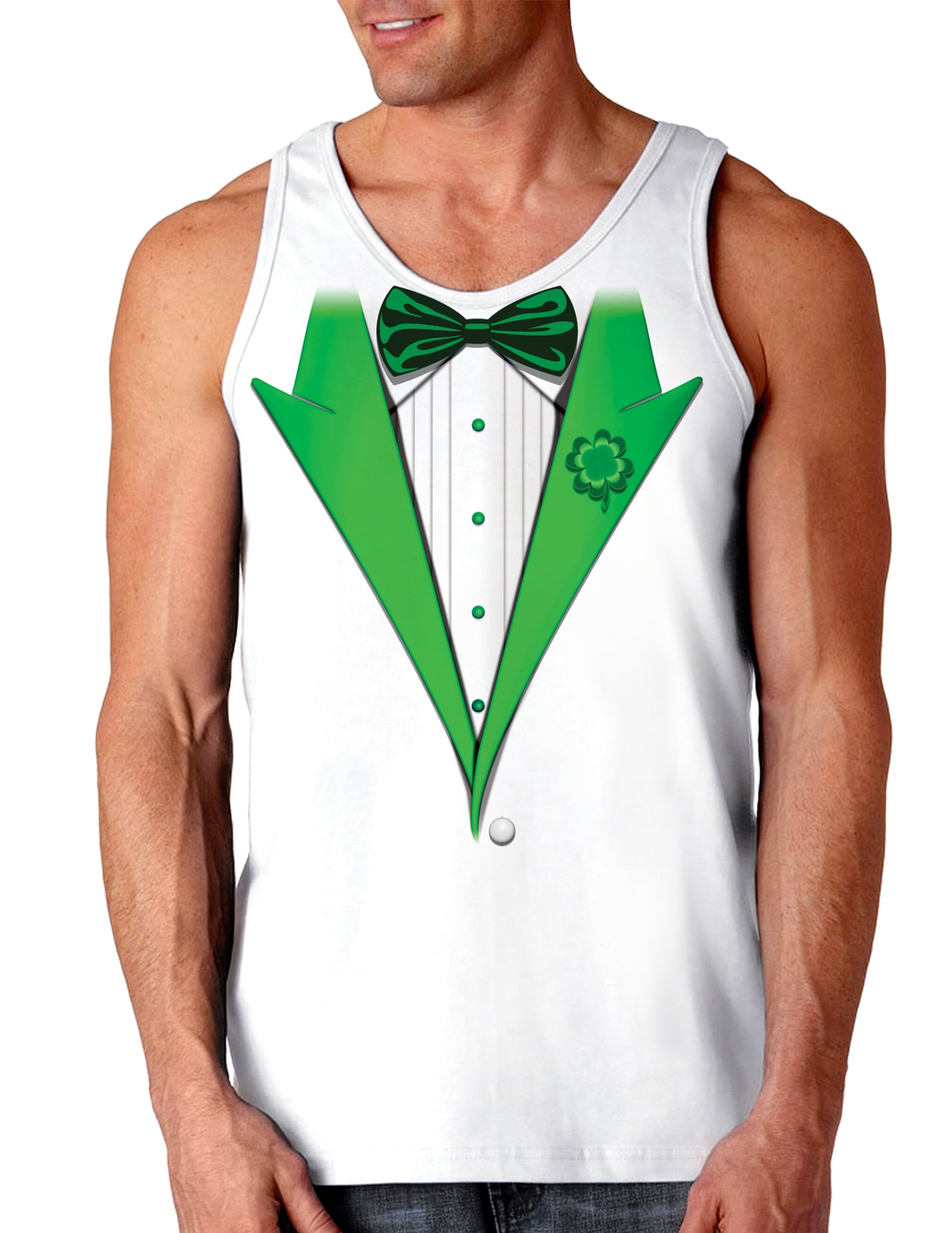 Leprechaun Tuxedo St Patricks Day Loose Tank Top-TooLoud-Leprechaun-Tuxedo White-Small-Davson Sales