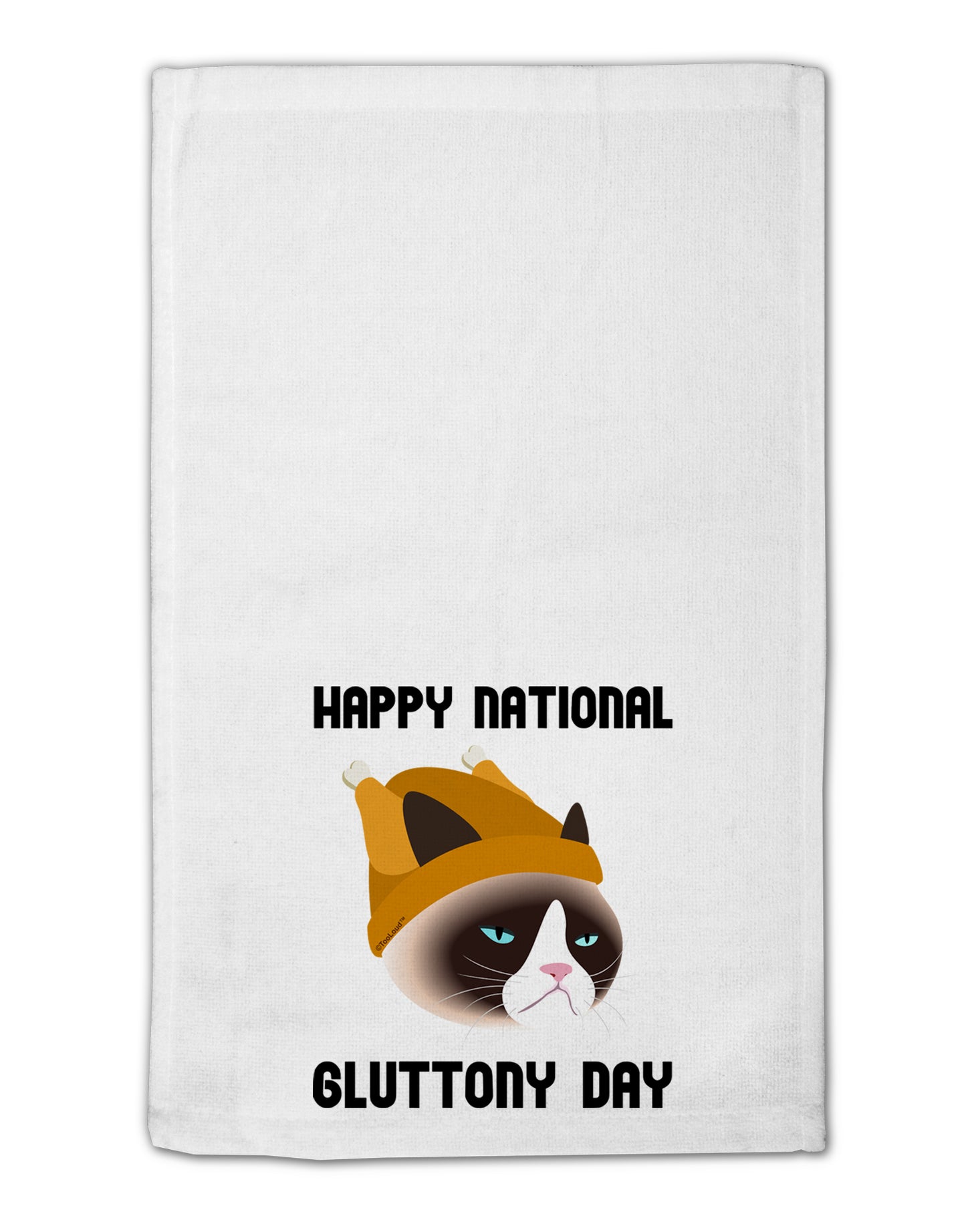 Gluttony Day Disgruntled Cat 11"x18" Dish Fingertip Towel by TooLoud-Fingertip Towel-TooLoud-White-Davson Sales