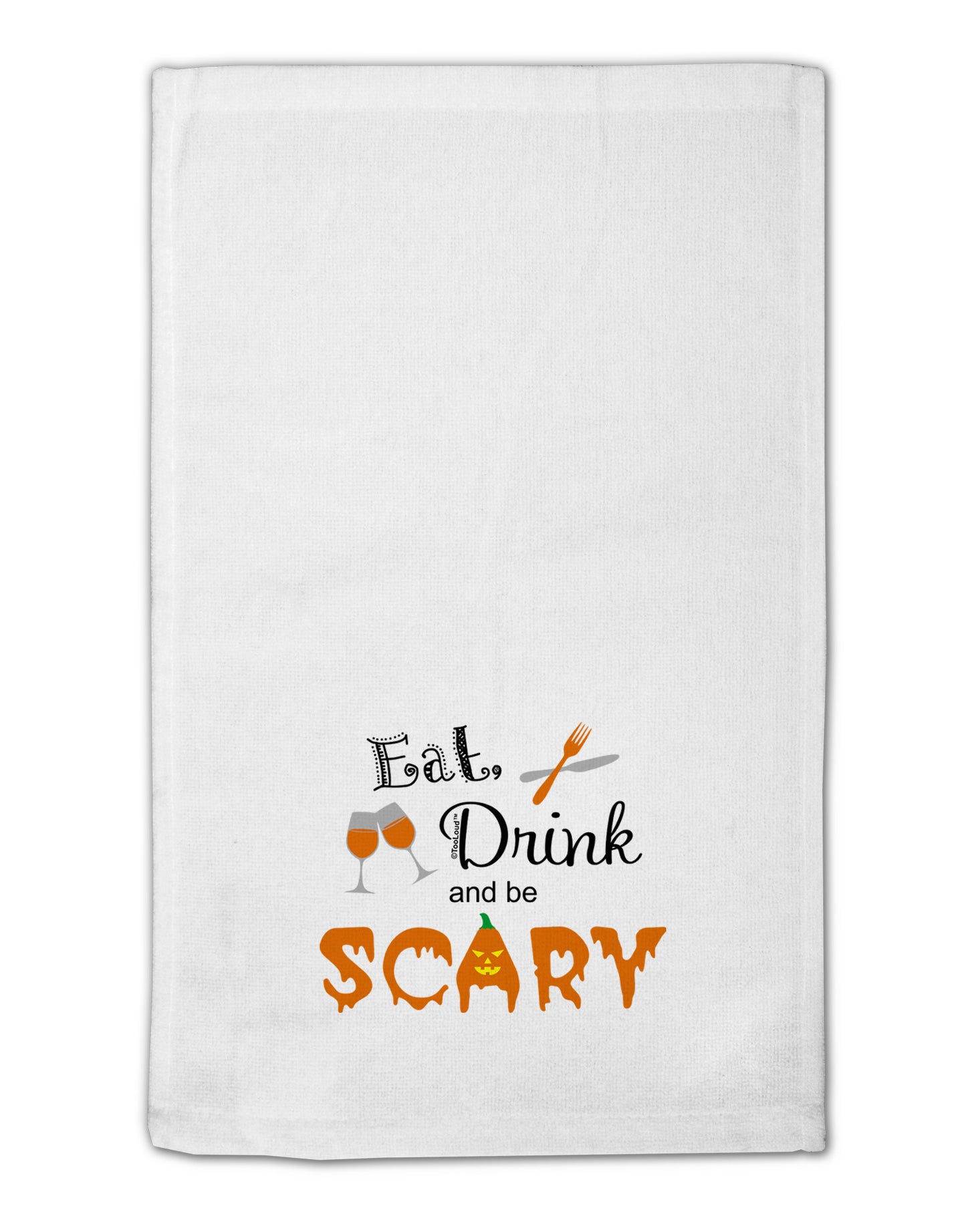 Eat Drink Scary Black 11"x18" Dish Fingertip Towel-Fingertip Towel-TooLoud-White-Davson Sales