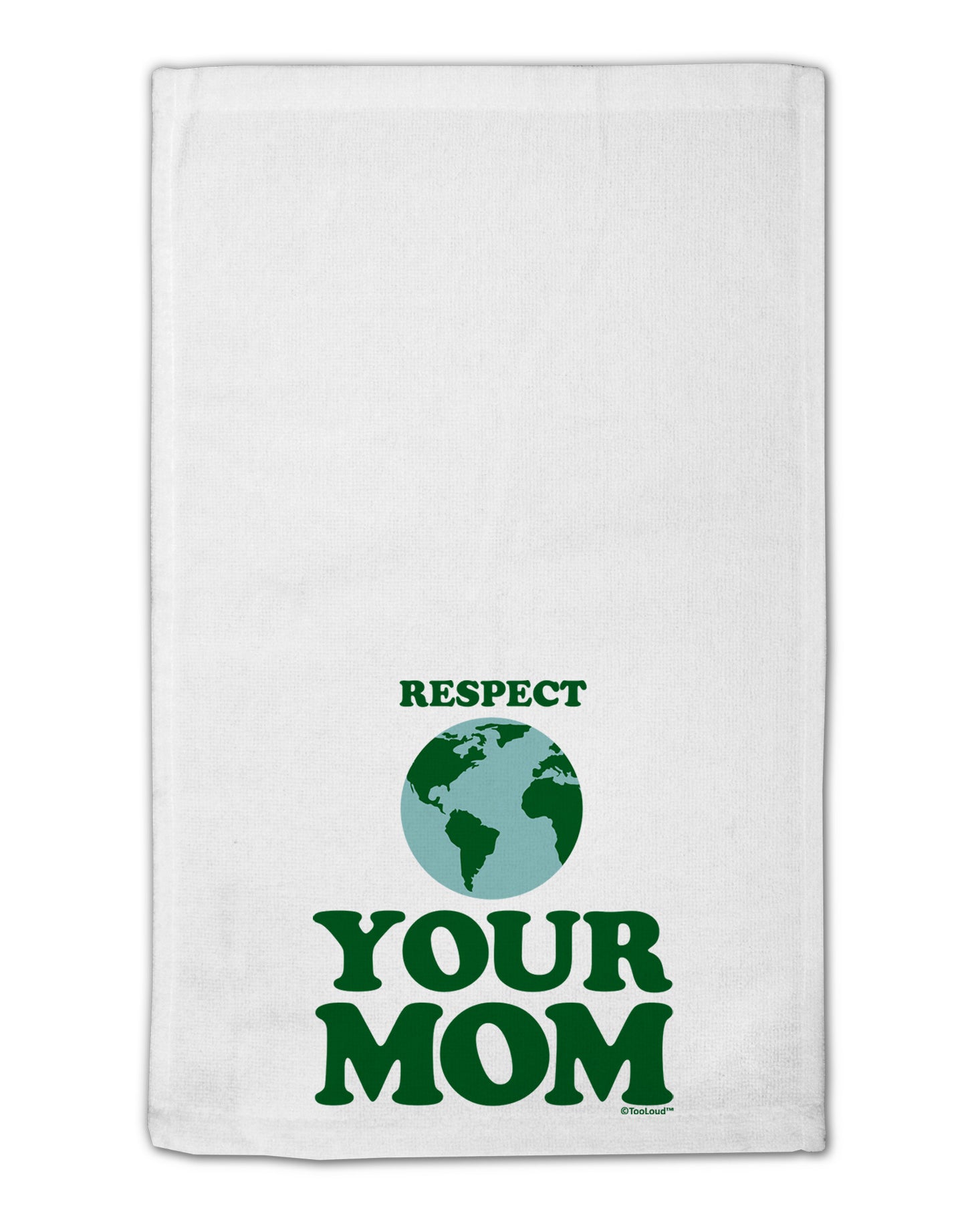 Respect Your Mom - Mother Earth Design - Color 11"x18" Dish Fingertip Towel-Fingertip Towel-TooLoud-White-Davson Sales