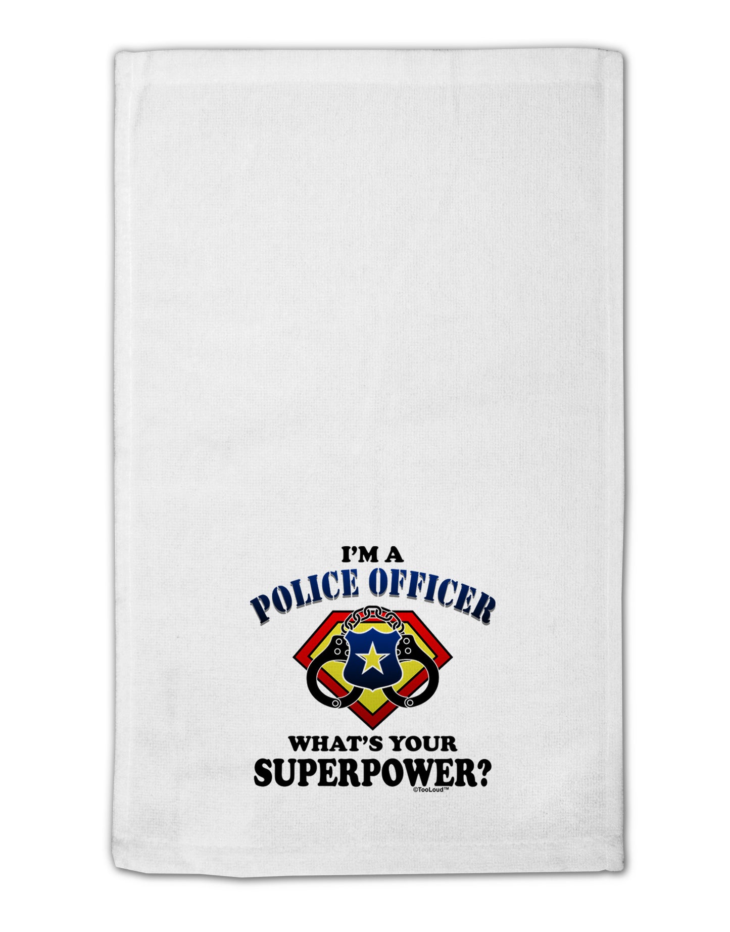 Police Officer - Superpower 11"x18" Dish Fingertip Towel-Fingertip Towel-TooLoud-White-Davson Sales