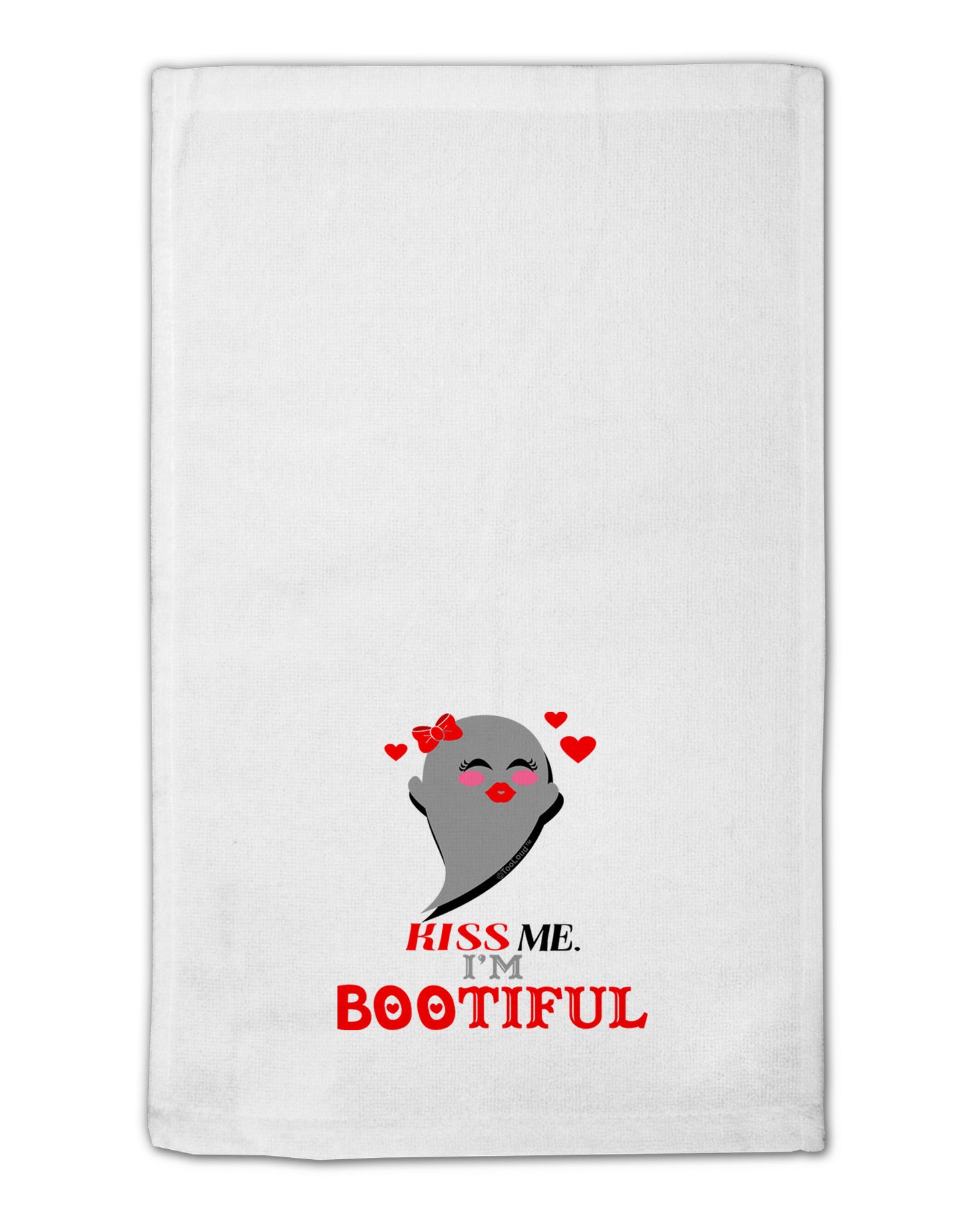 Kiss Me BOOtiful Ghost Red 11"x18" Dish Fingertip Towel-Fingertip Towel-TooLoud-White-Davson Sales