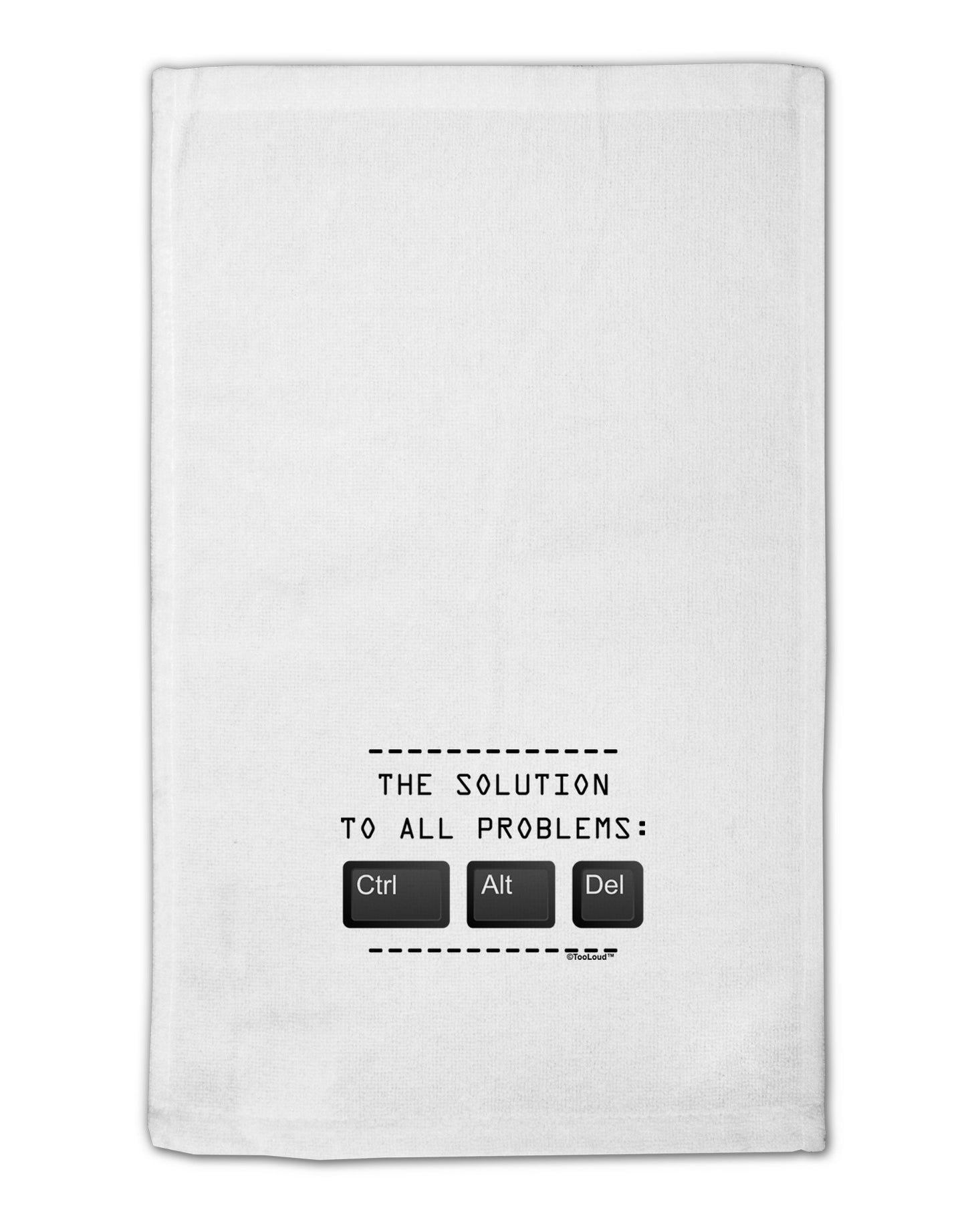 The Solution - Ctrl Alt Del 11"x18" Dish Fingertip Towel-Fingertip Towel-TooLoud-White-Davson Sales