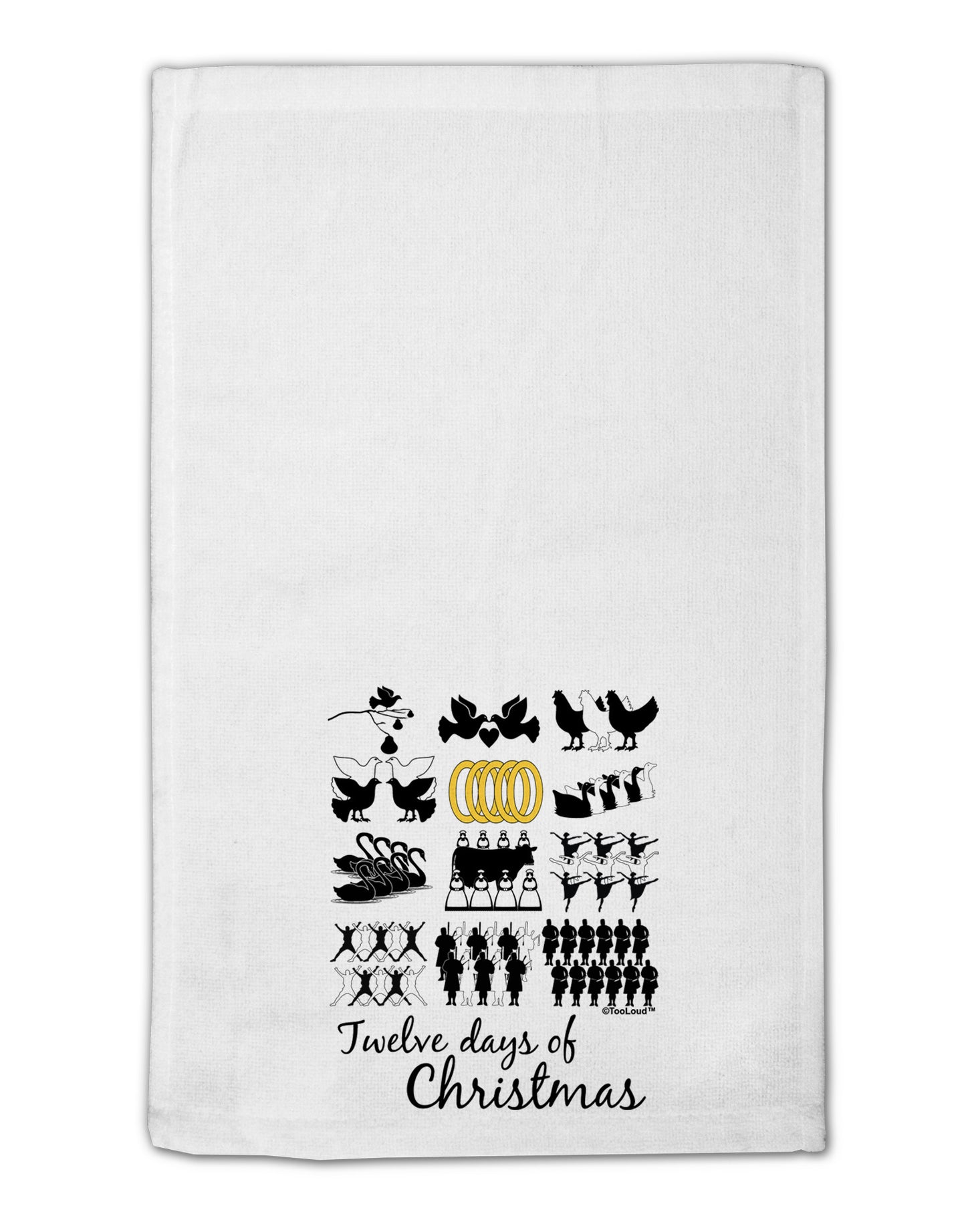 12 Days of Christmas Text Color 11"x18" Dish Fingertip Towel-Fingertip Towel-TooLoud-White-Davson Sales