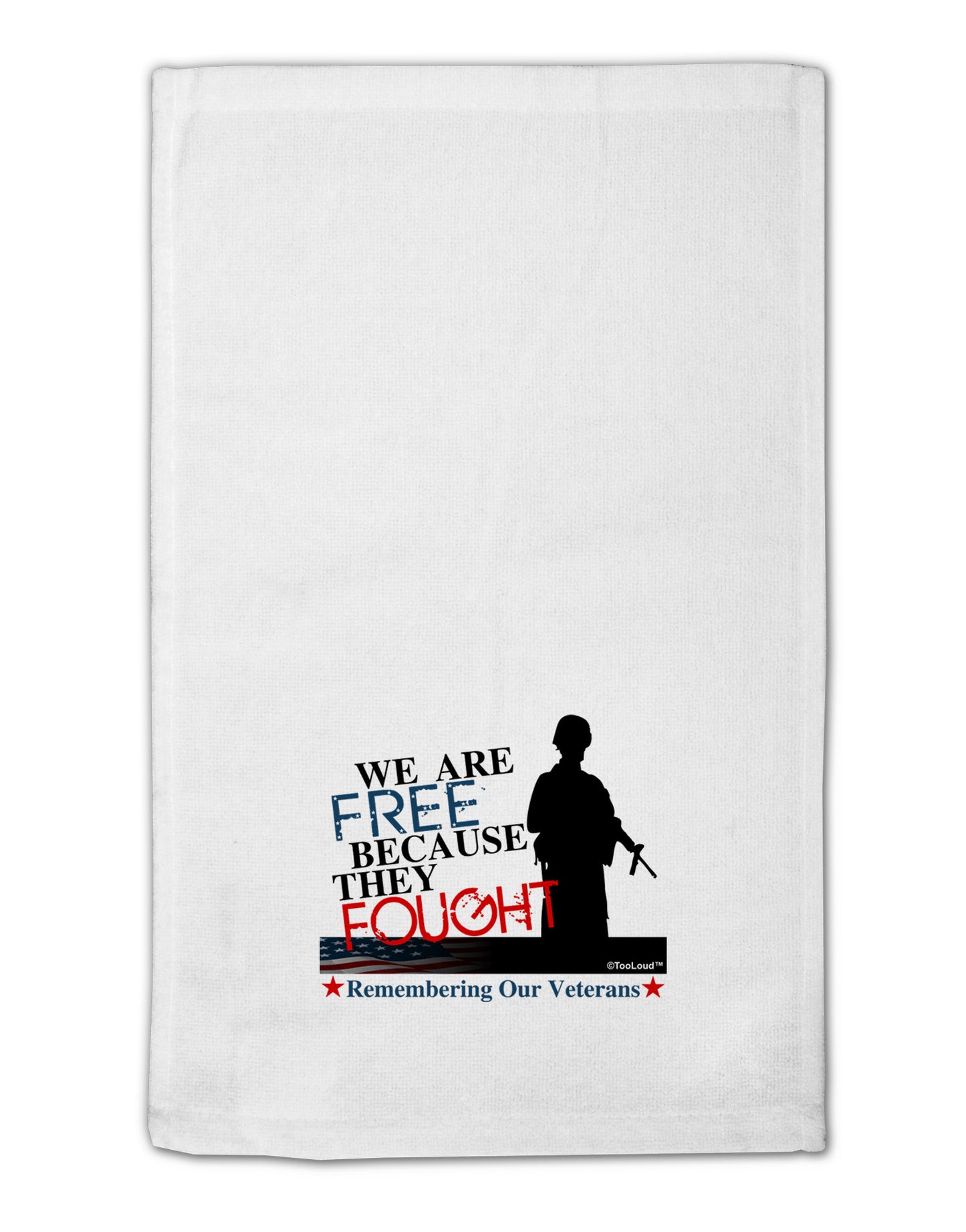 Because They Fought - Veterans 11"x18" Dish Fingertip Towel-Fingertip Towel-TooLoud-White-Davson Sales