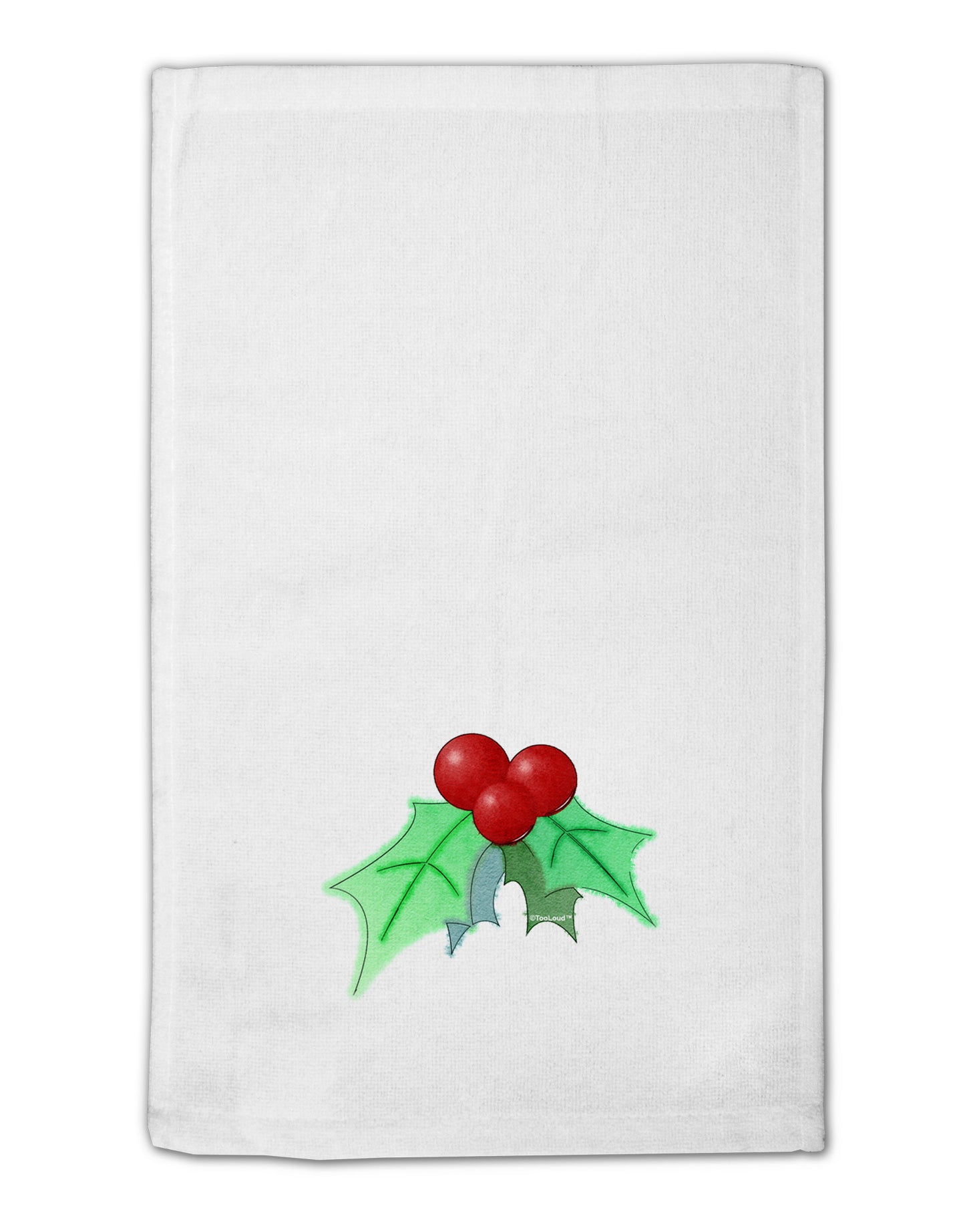 Holly Watercolor 11"x18" Dish Fingertip Towel-Fingertip Towel-TooLoud-White-Davson Sales