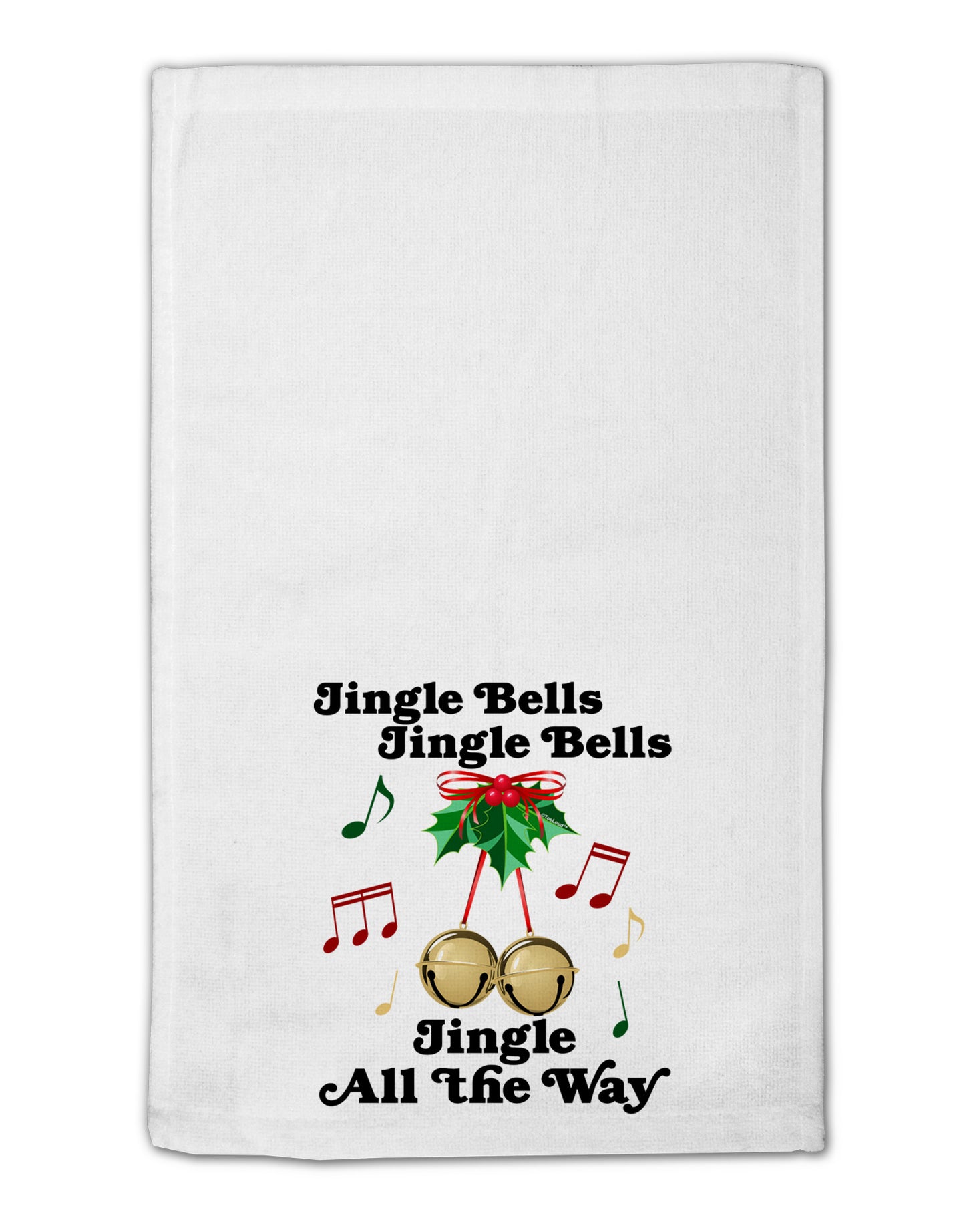 Jingle Bells All the way 11"x18" Dish Fingertip Towel-Fingertip Towel-TooLoud-White-Davson Sales