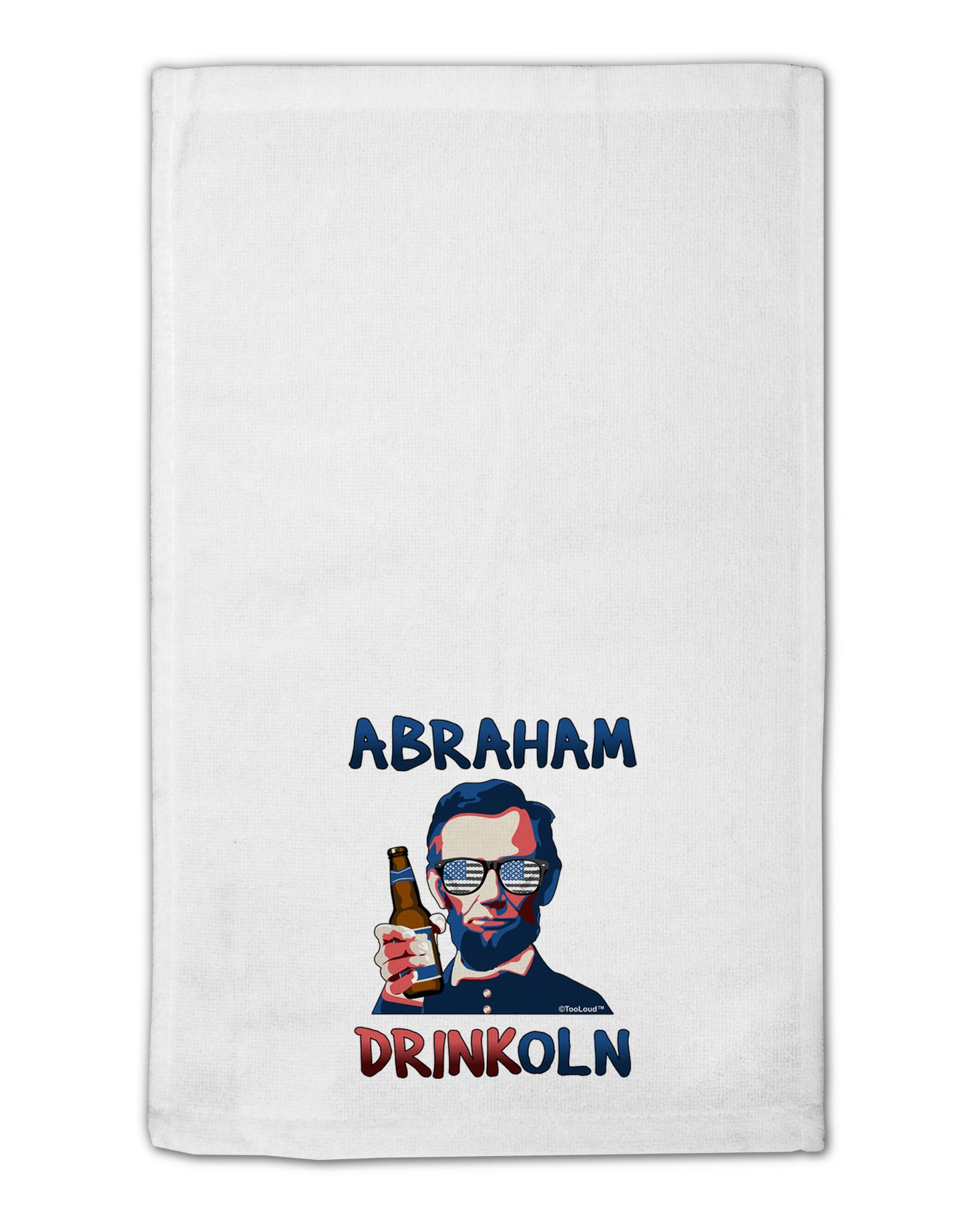 Abraham Drinkoln with Text 11"x18" Dish Fingertip Towel-Fingertip Towel-TooLoud-White-Davson Sales