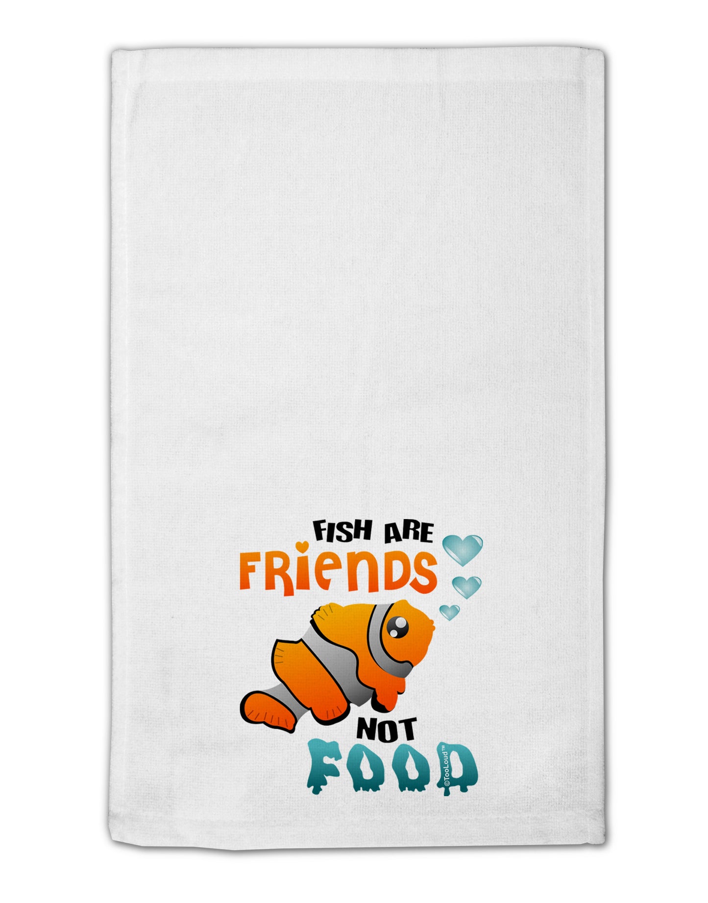 Fish Are Friends Not Food 11"x18" Dish Fingertip Towel-Fingertip Towel-TooLoud-White-Davson Sales