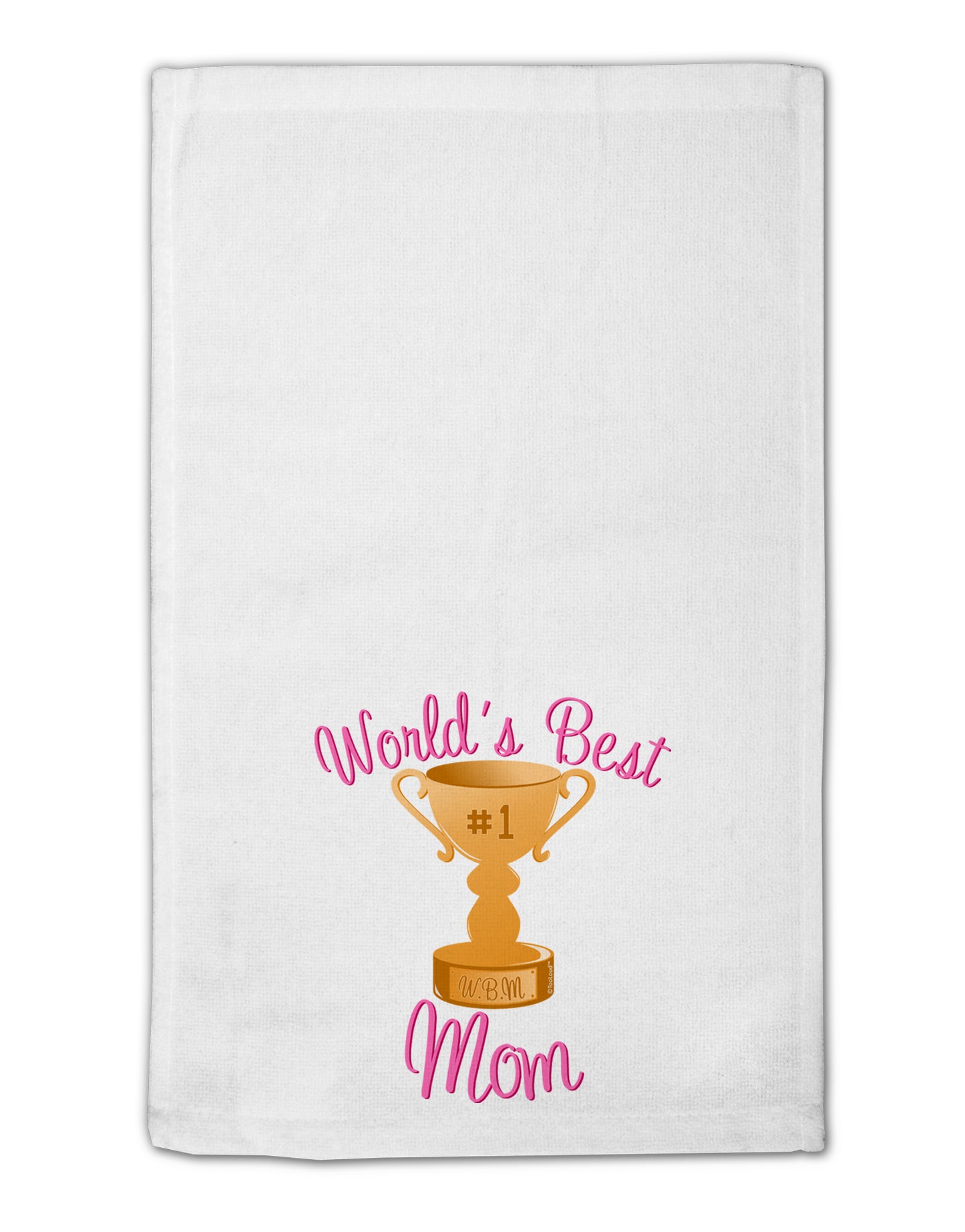 World's Best Mom - Number One Trophy 11"x18" Dish Fingertip Towel by TooLoud-Fingertip Towel-TooLoud-White-Davson Sales