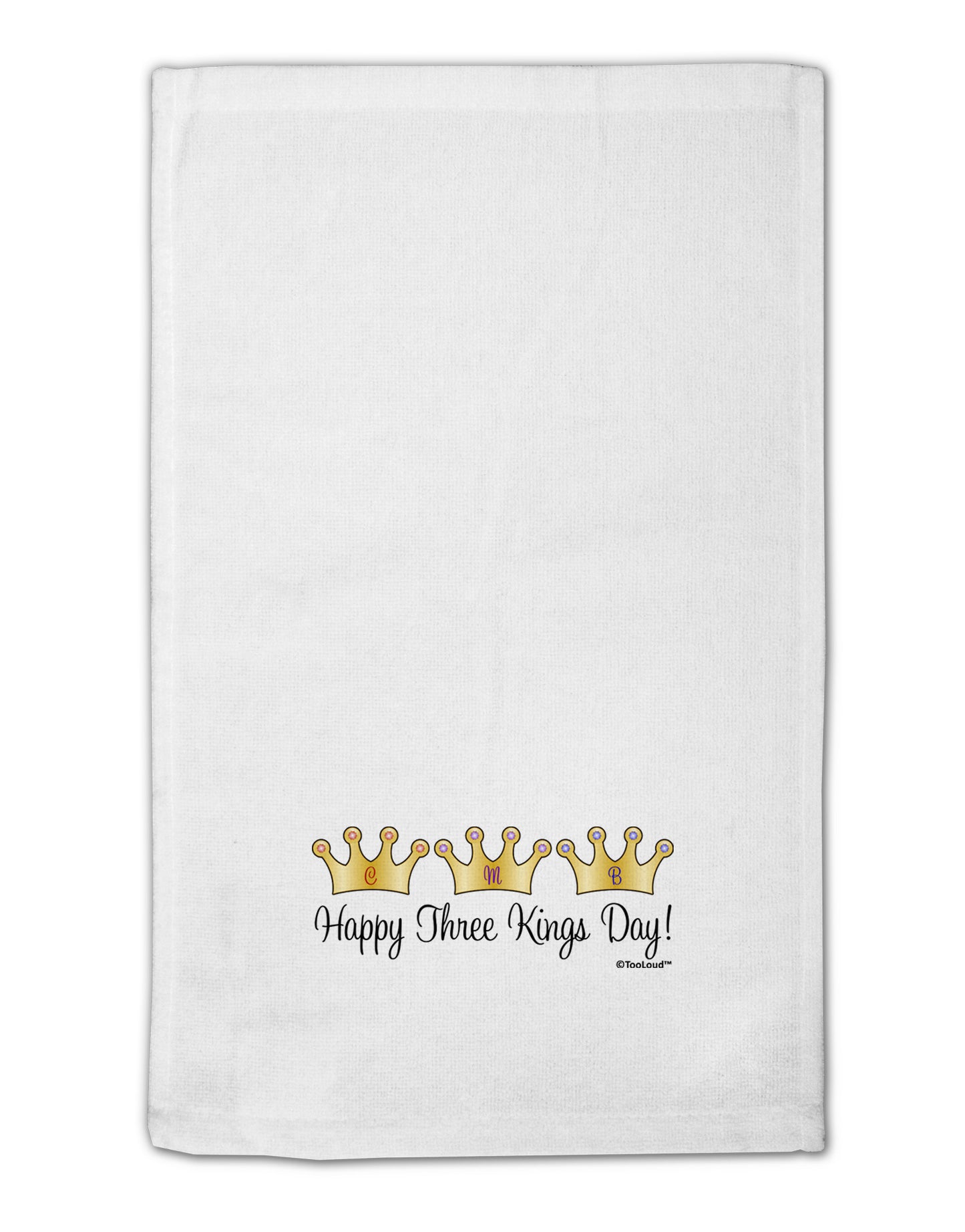 Happy Three Kings Day - 3 Crowns 11"x18" Dish Fingertip Towel by TooLoud-Fingertip Towel-TooLoud-White-Davson Sales