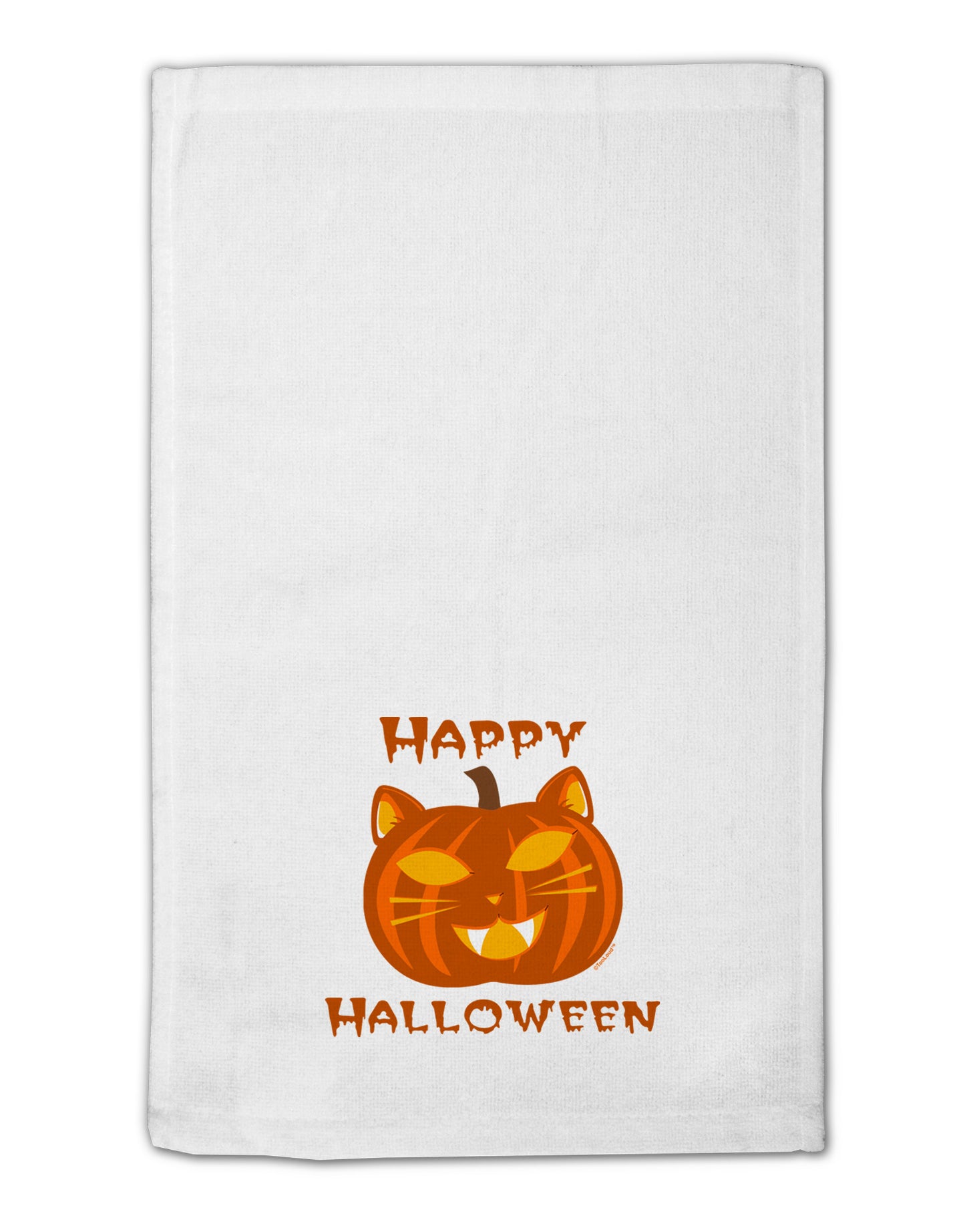Cat-O-Lantern With Text 11"x18" Dish Fingertip Towel-Fingertip Towel-TooLoud-White-Davson Sales