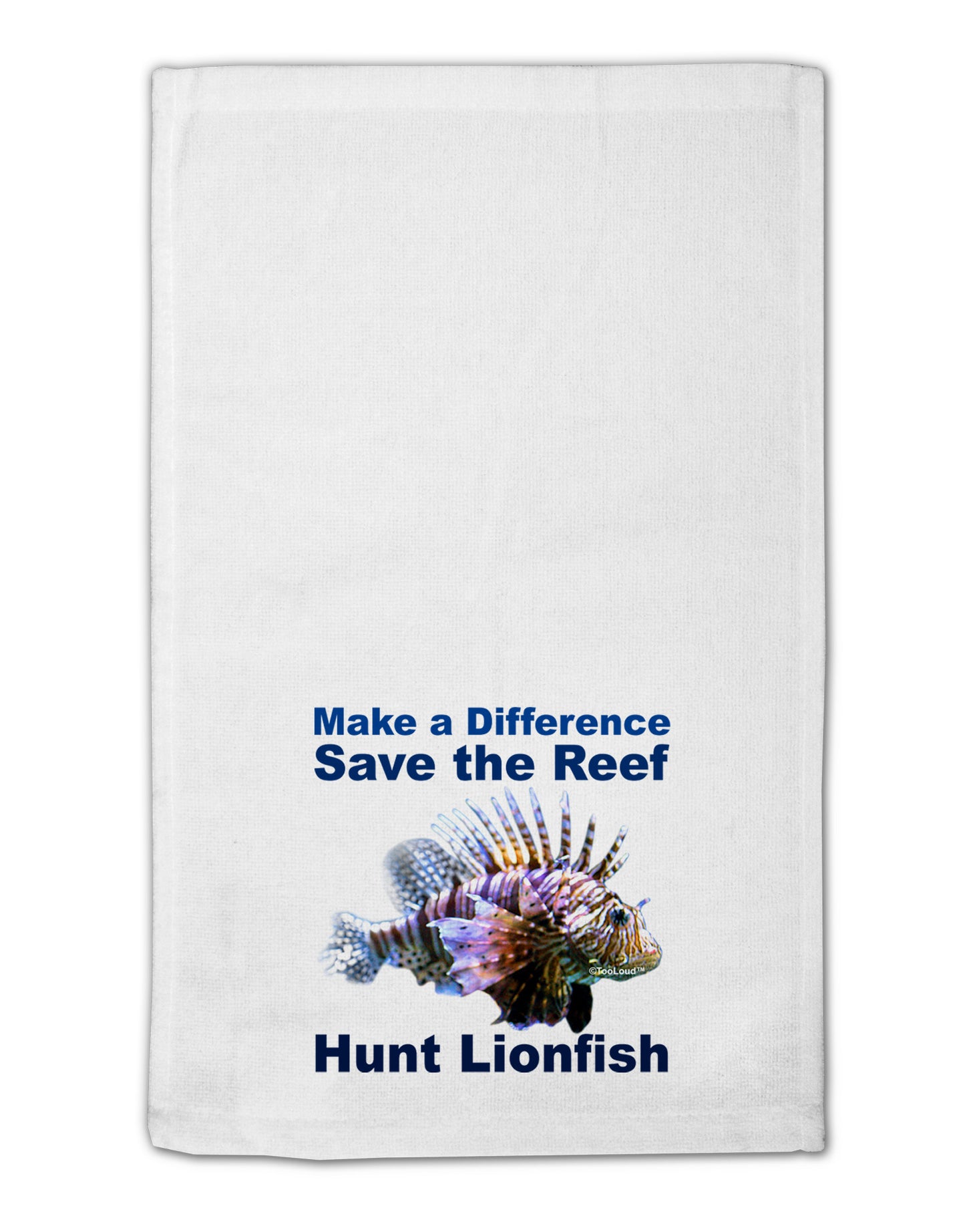 Save the Reef - Hunt Lionfish 11"x18" Dish Fingertip Towel-Fingertip Towel-TooLoud-White-Davson Sales