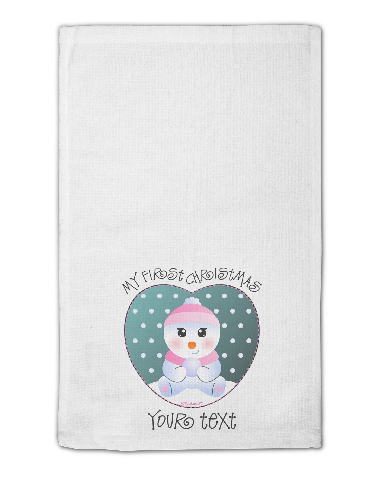 Personalized My First Christmas Snowbaby Girl 11"x18" Dish Fingertip Towel-Fingertip Towel-TooLoud-White-Davson Sales