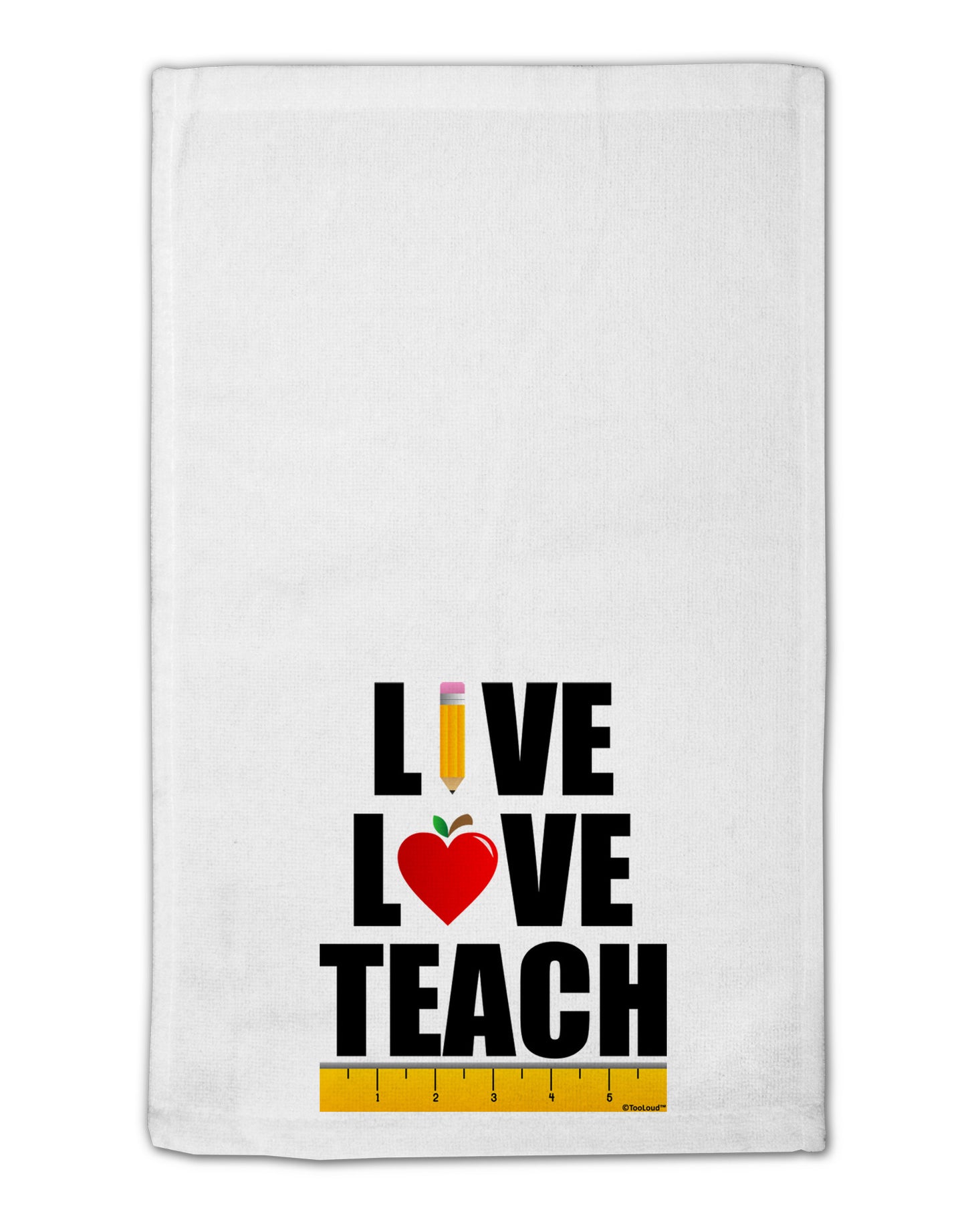 Live Love Teach 11"x18" Dish Fingertip Towel-Fingertip Towel-TooLoud-White-Davson Sales