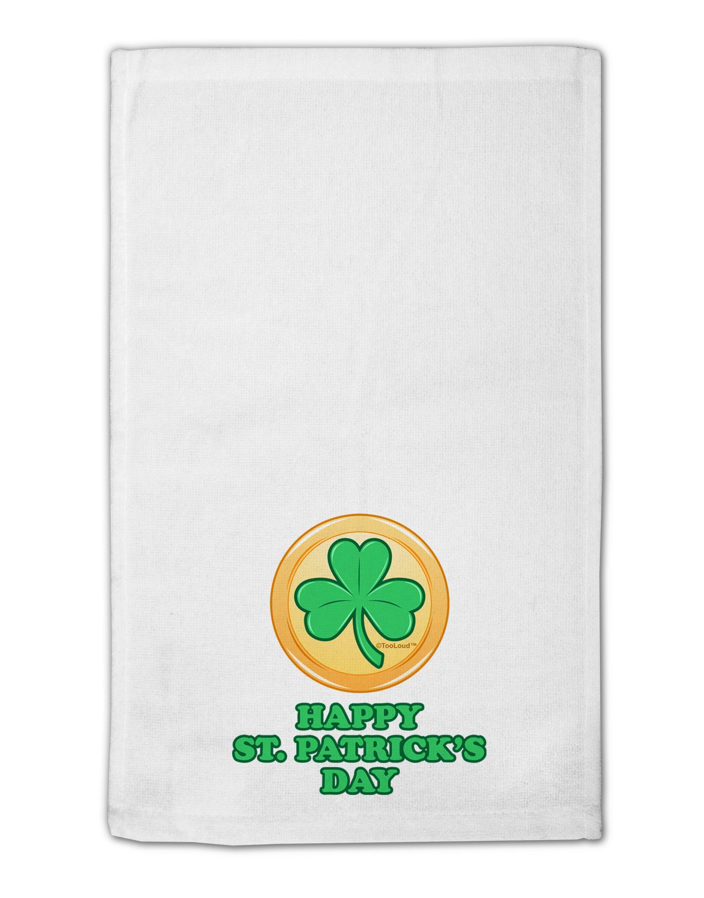 Shamrock Button - St Patrick's Day 11"x18" Dish Fingertip Towel by TooLoud-Fingertip Towel-TooLoud-White-Davson Sales