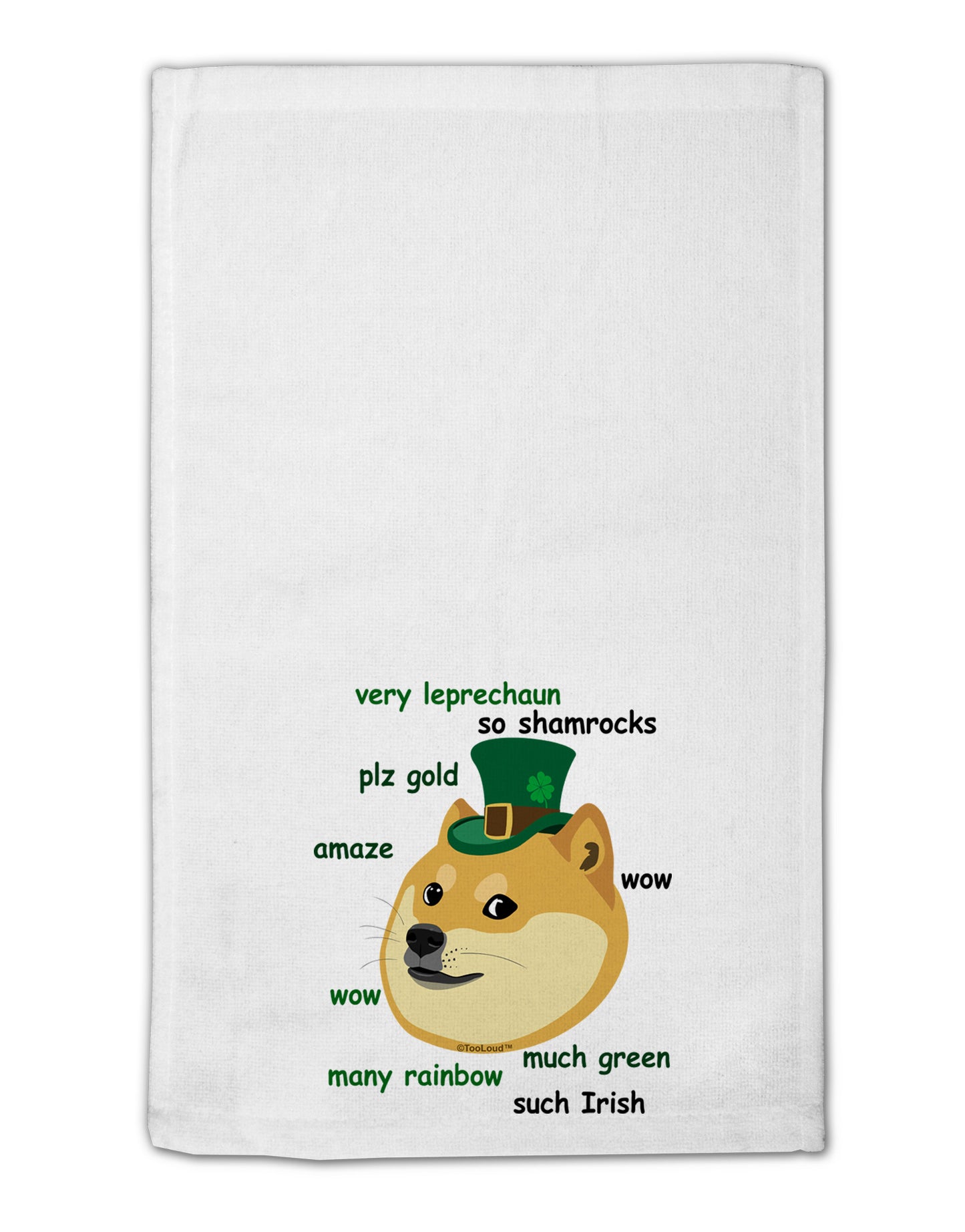 St Patricks Day Leprechaun Doge 11"x18" Dish Fingertip Towel-Fingertip Towel-TooLoud-White-Davson Sales