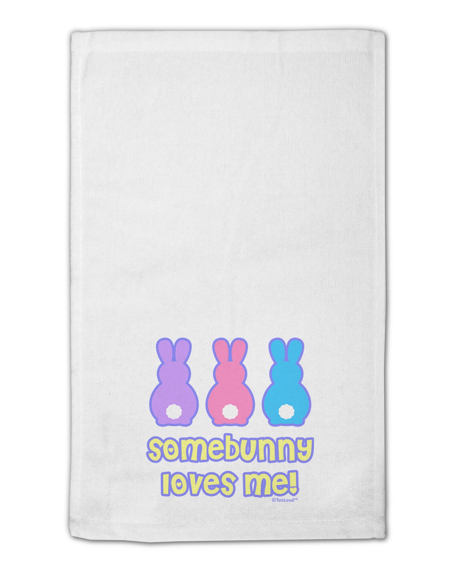 Three Easter Bunnies - Somebunny Loves Me 11"x18" Dish Fingertip Towel by TooLoud-Fingertip Towel-TooLoud-White-Davson Sales