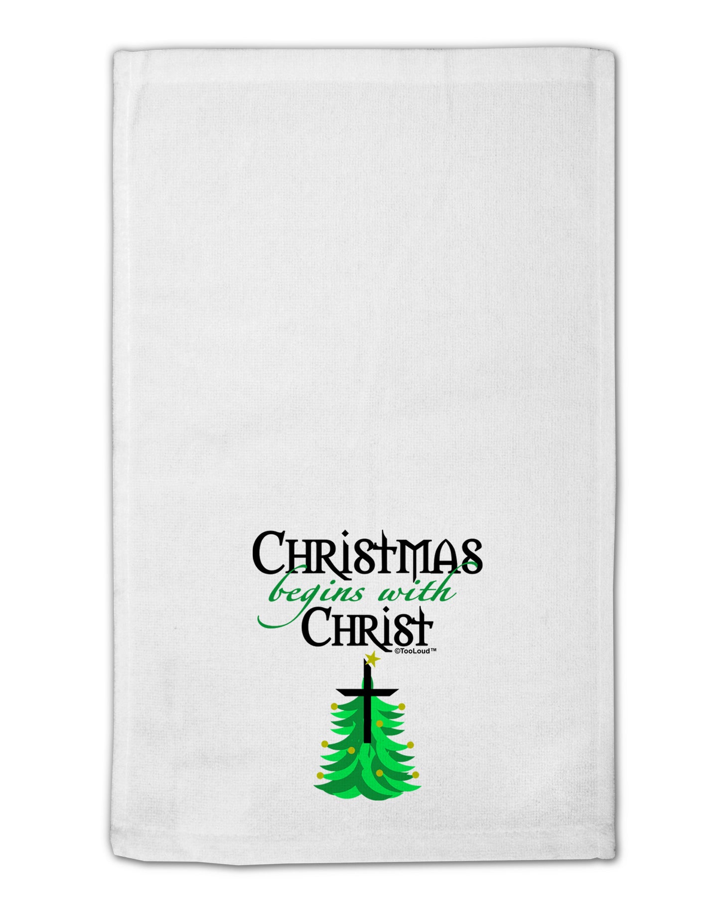 Begins With Christ 11"x18" Dish Fingertip Towel-Fingertip Towel-TooLoud-White-Davson Sales