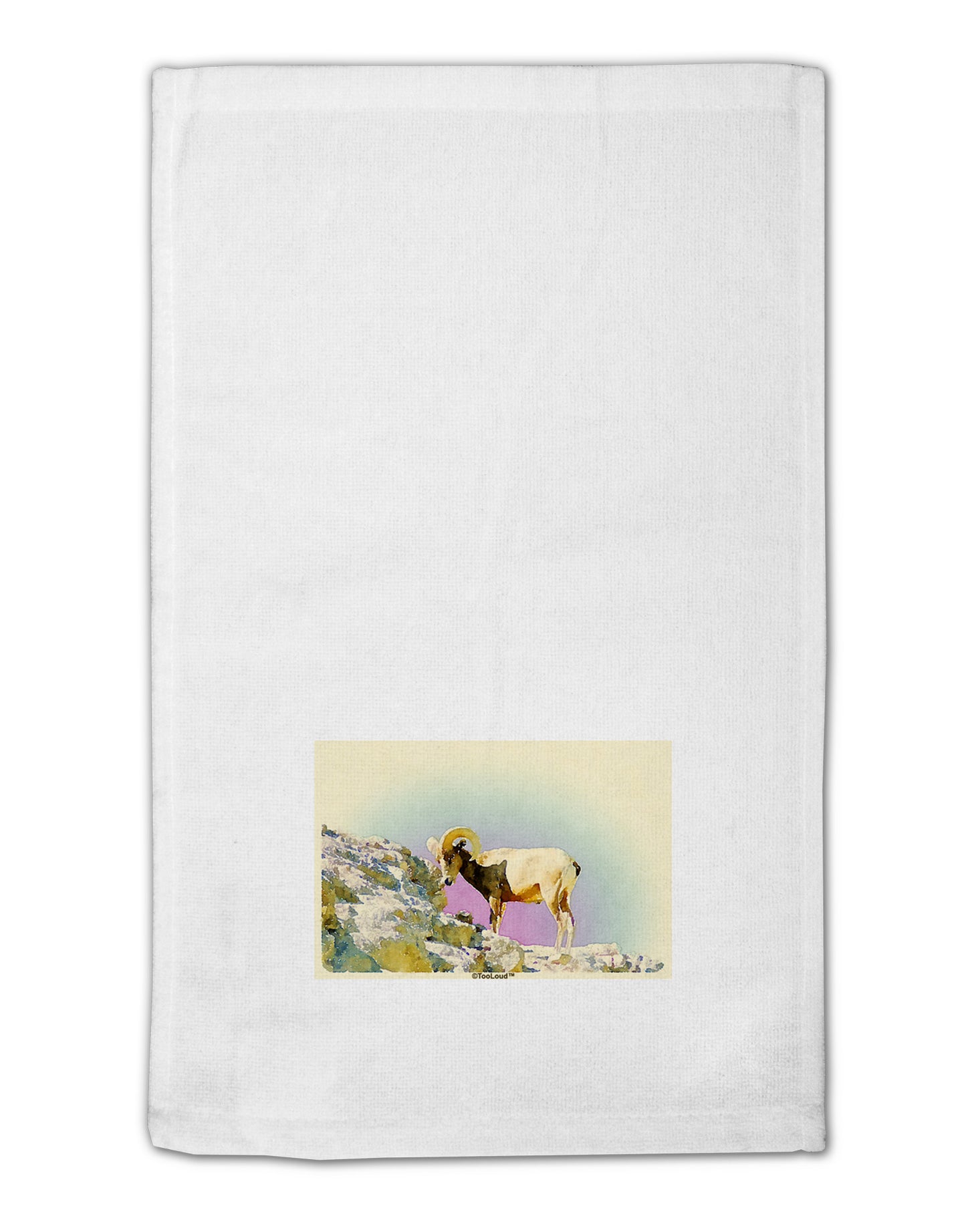 Bighorn Ram Watercolor 11"x18" Dish Fingertip Towel-Fingertip Towel-TooLoud-White-Davson Sales