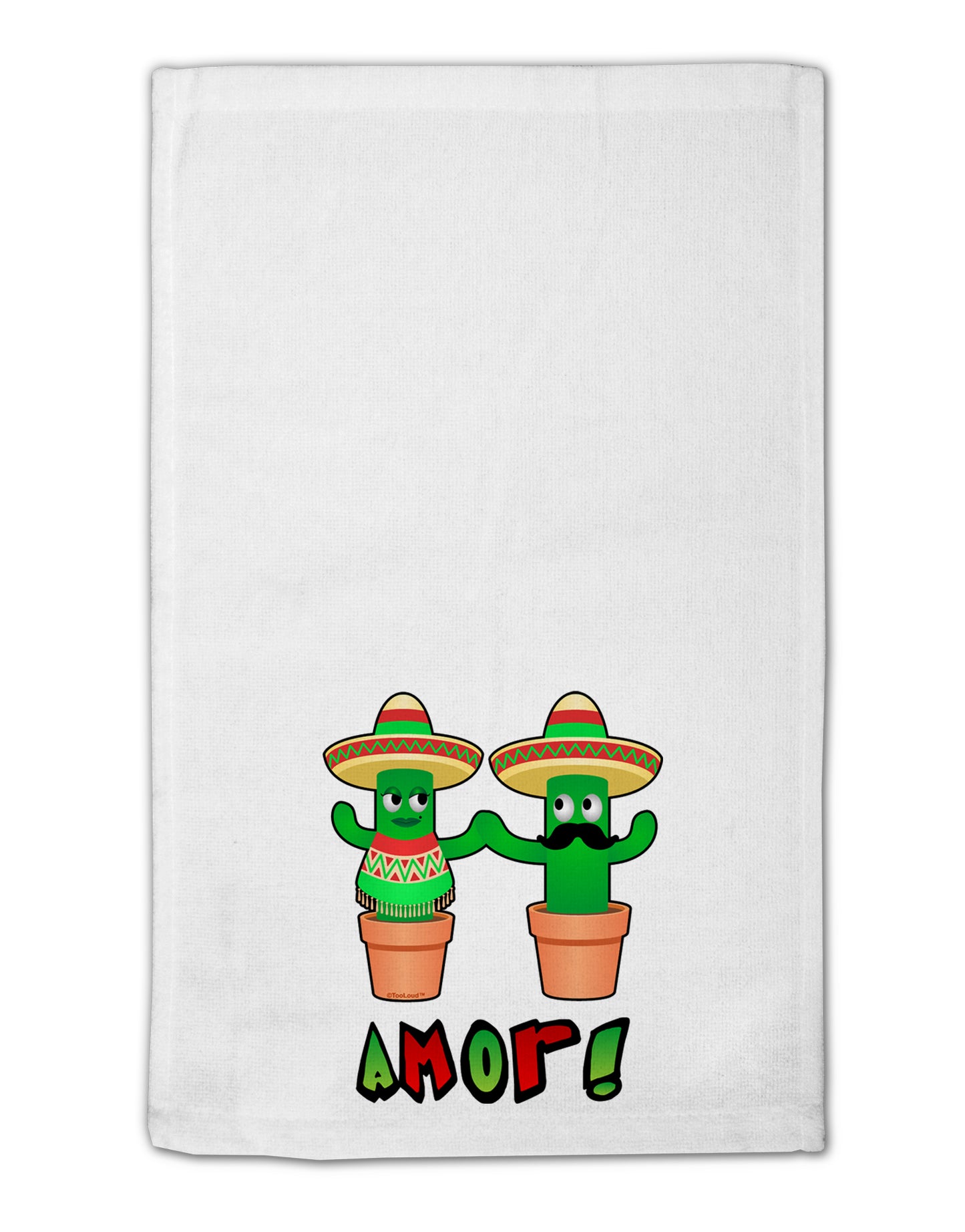 Fiesta Cactus Couple Amor 11"x18" Dish Fingertip Towel by TooLoud-Fingertip Towel-TooLoud-White-Davson Sales