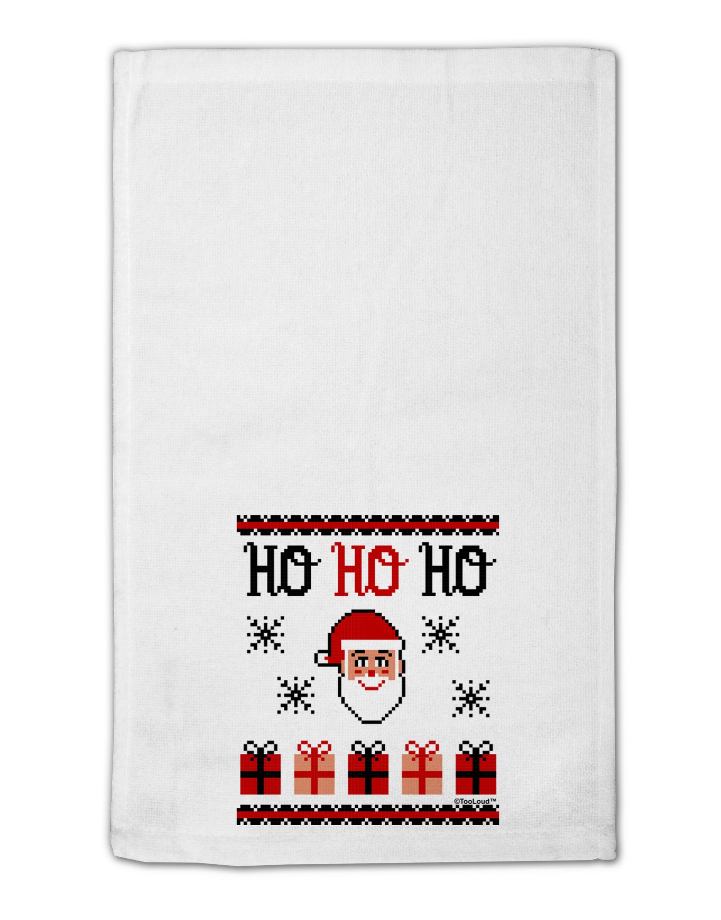 Ho Ho Ho Ugly Christmas Sweater 11"x18" Dish Fingertip Towel-Fingertip Towel-TooLoud-White-Davson Sales