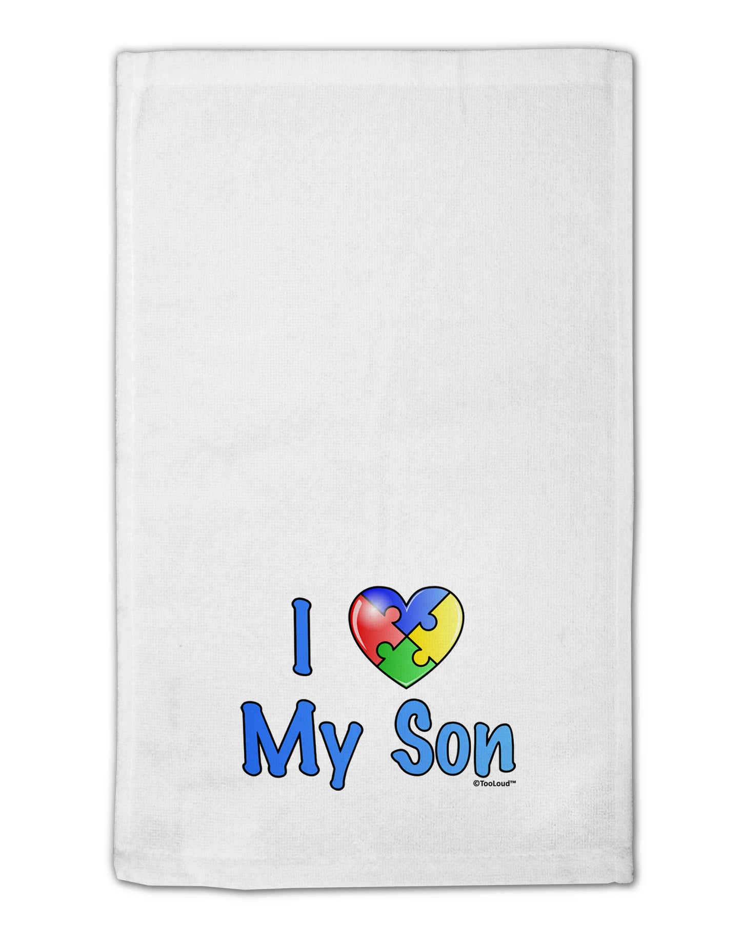 I Heart My Son - Autism Awareness 11"x18" Dish Fingertip Towel by TooLoud-Fingertip Towel-TooLoud-White-Davson Sales