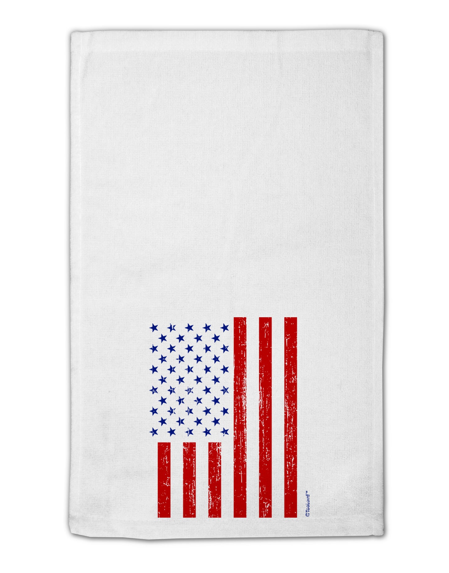 Red and Blue Stamp Style American Flag - Distressed 11"x18" Dish Fingertip Towel by TooLoud-Fingertip Towel-TooLoud-White-Davson Sales