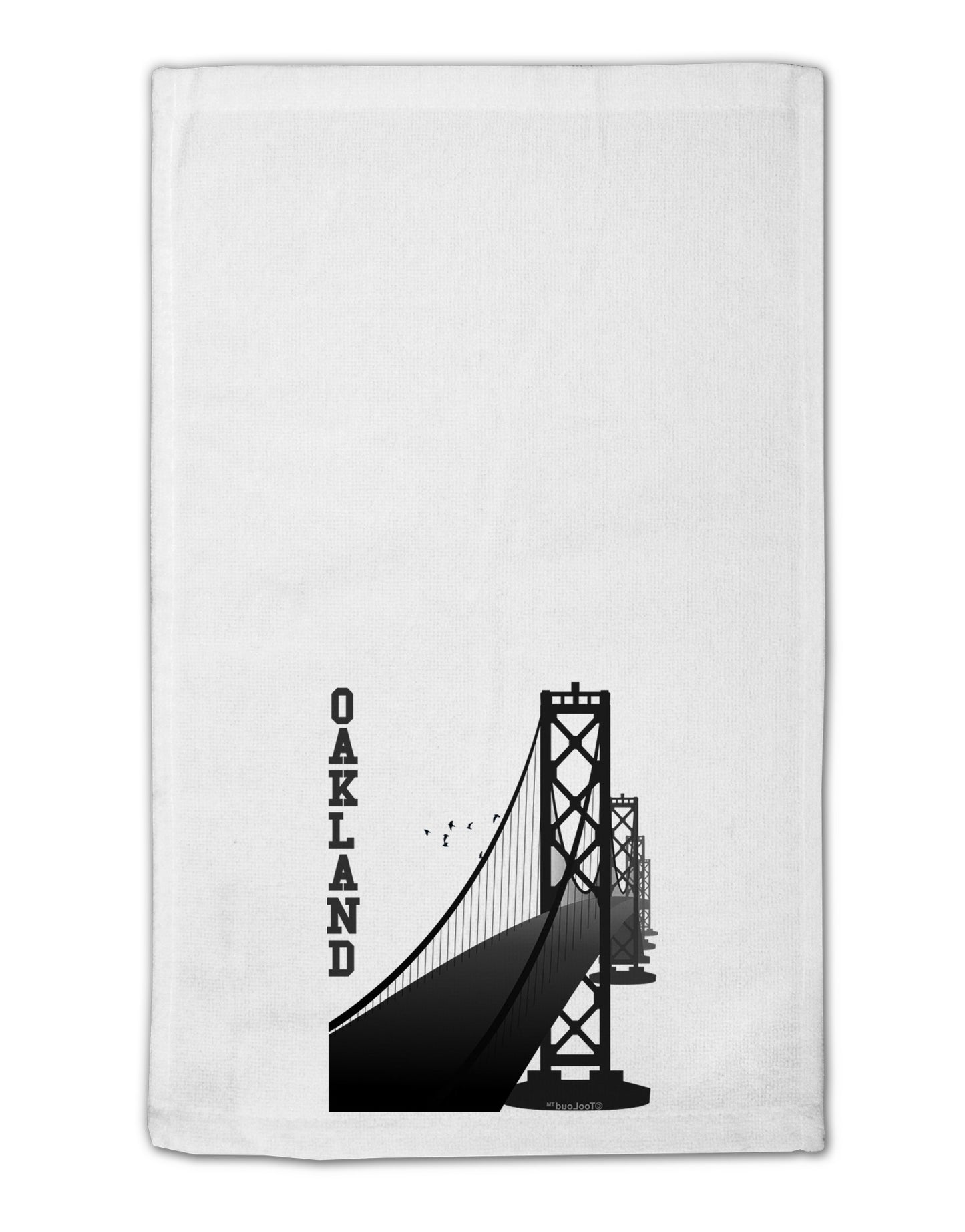 Oakland Text Bay Bridge 11"x18" Dish Fingertip Towel-Fingertip Towel-TooLoud-White-Davson Sales