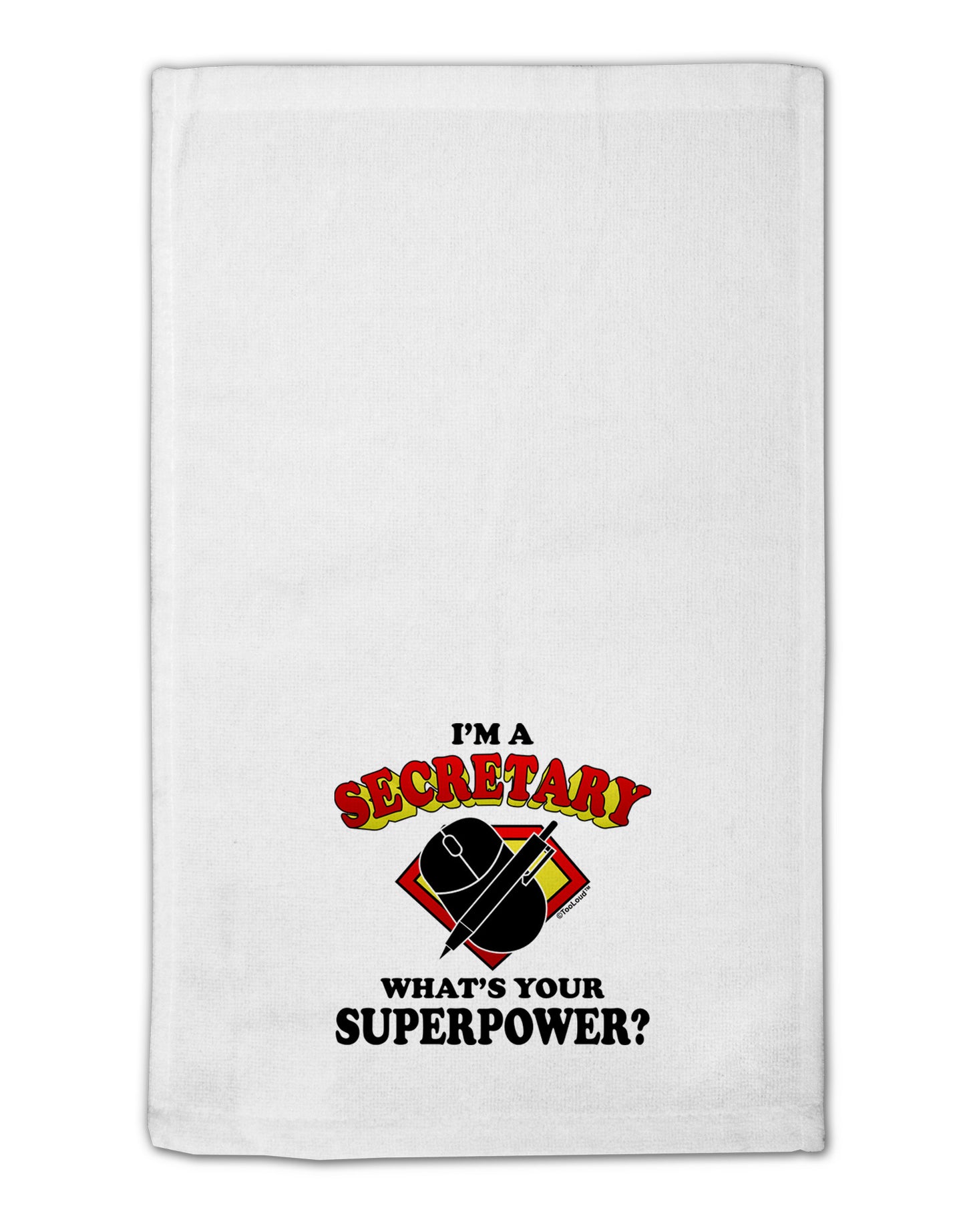Secretary - Superpower 11"x18" Dish Fingertip Towel-Fingertip Towel-TooLoud-White-Davson Sales