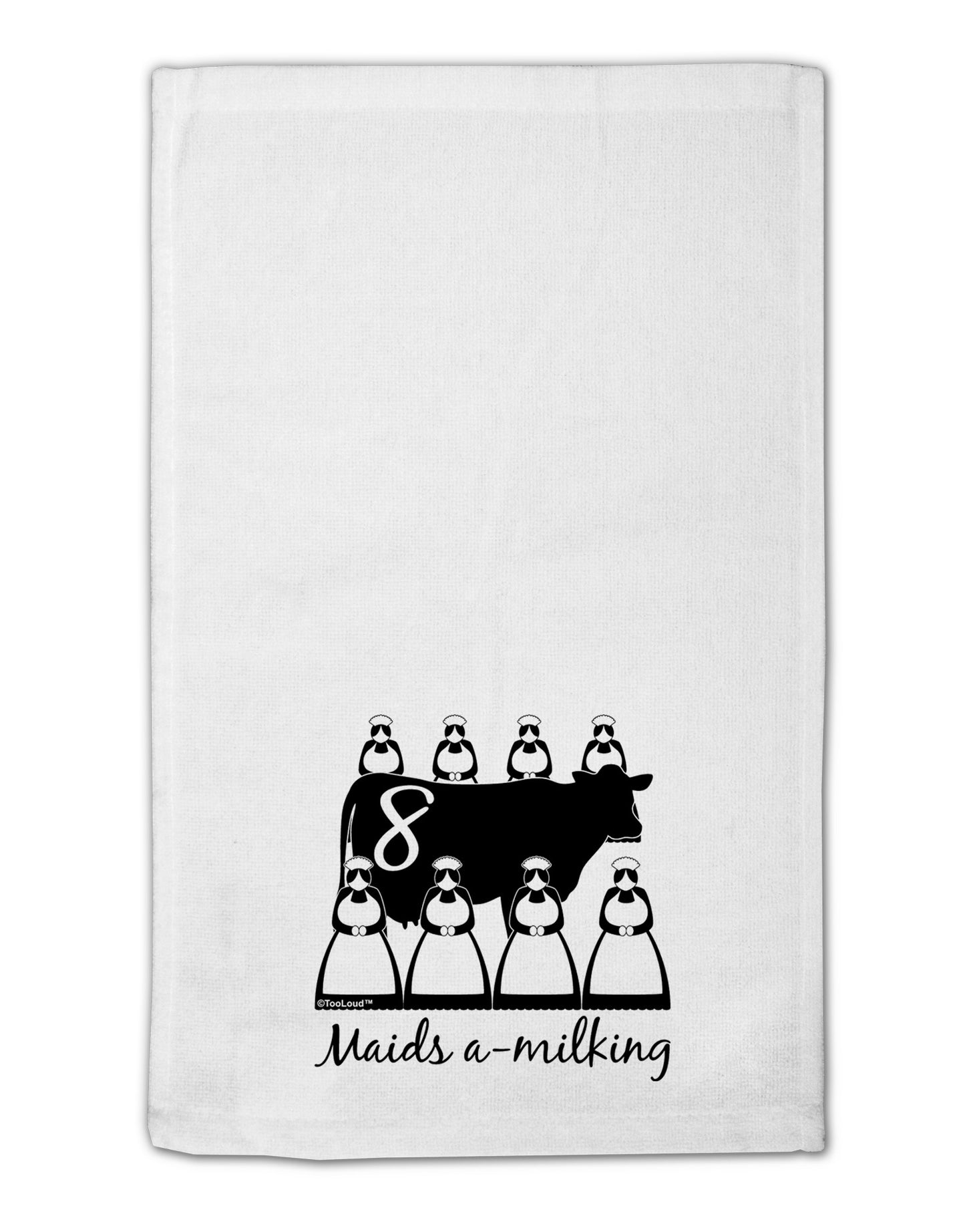 Eight Maids A Milking Text 11"x18" Dish Fingertip Towel-Fingertip Towel-TooLoud-White-Davson Sales